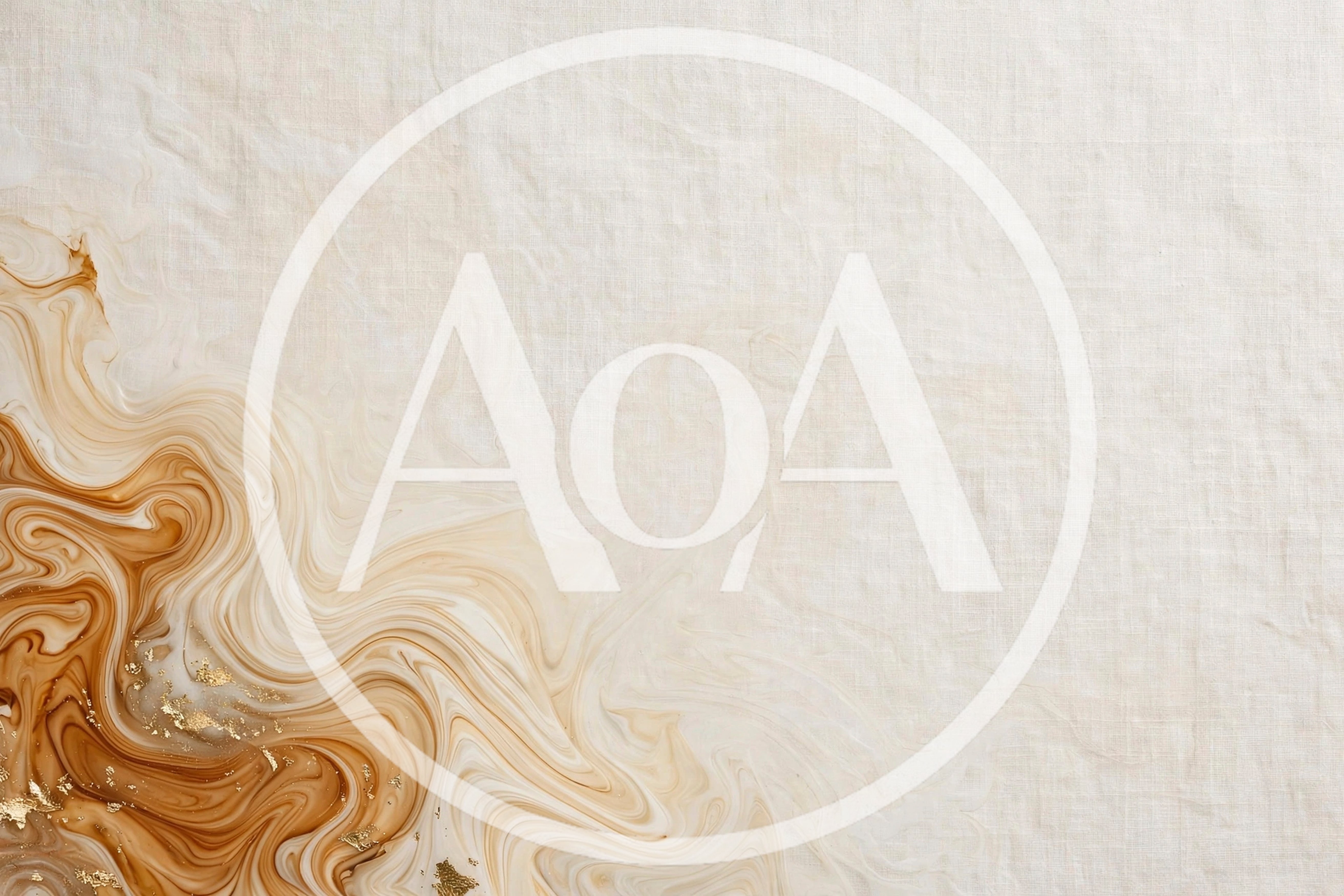 Abstract Fluid Art Background With Gold Leaf Accents