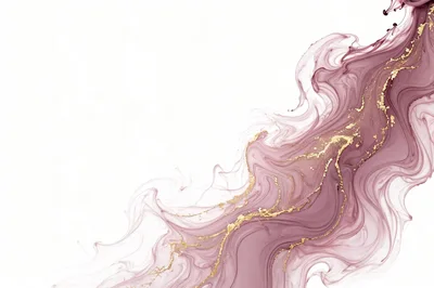 Abstract Mauve Ink Flow With Gold Veins