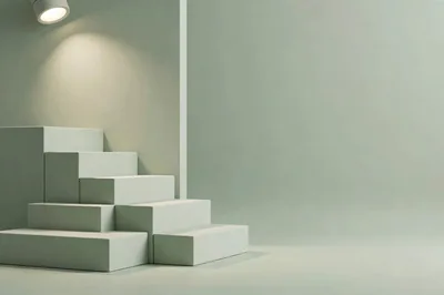 Minimalist Geometric Staircase Display Platform