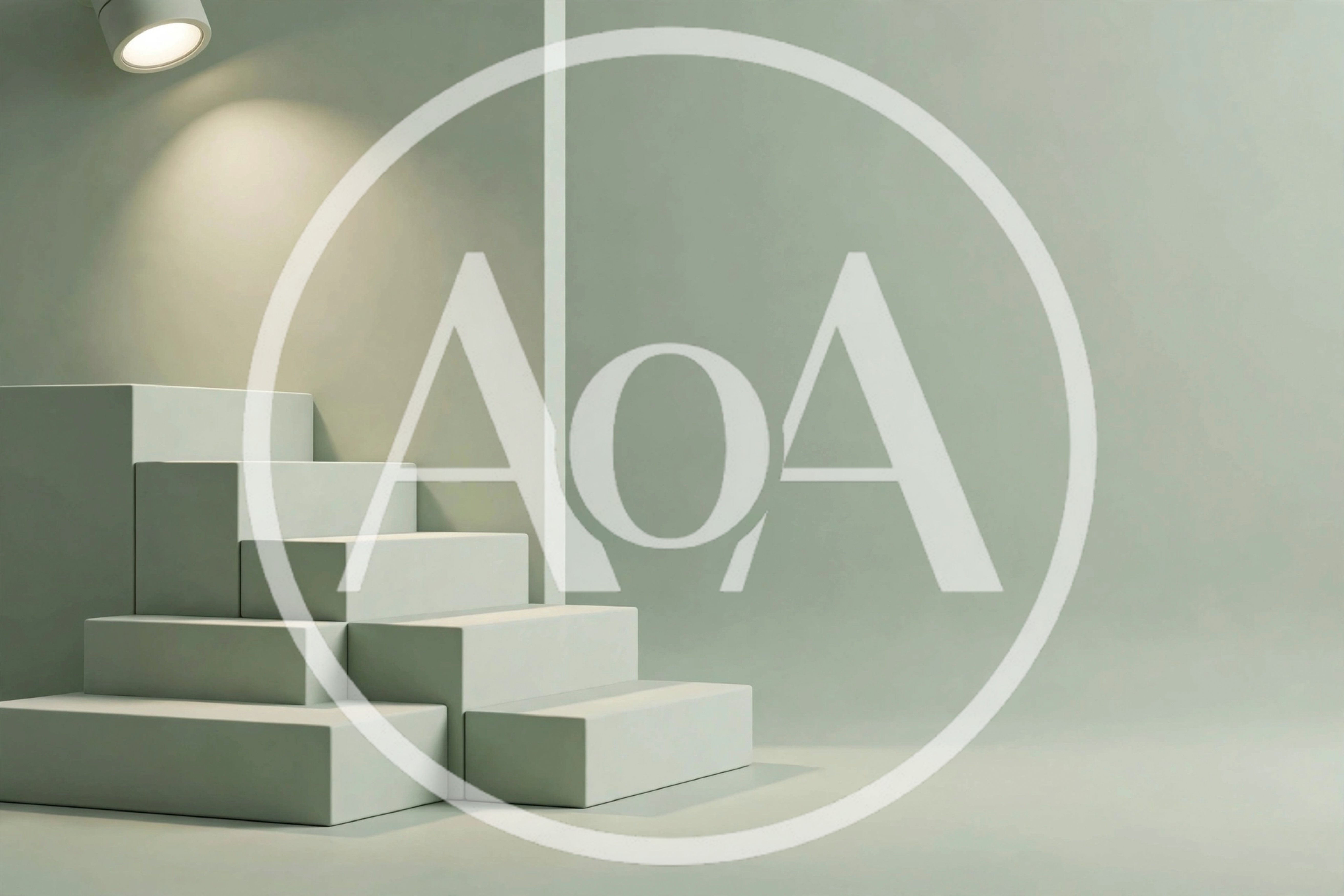 Minimalist Geometric Staircase Display Platform