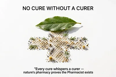 Honeycomb Cross Shape With Herbs And Leaf