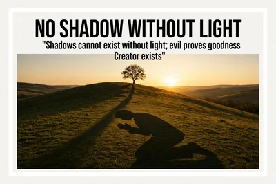 Shadow Of A Kneeling Person On A Grassy Hill