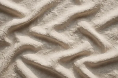 Wrinkled Beige Linen Fabric Texture Background