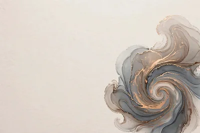 Abstract Alcohol Ink Swirl With Gold Foil Accents