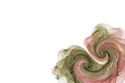 Abstract Alcohol Ink Swirl With Gold Veins