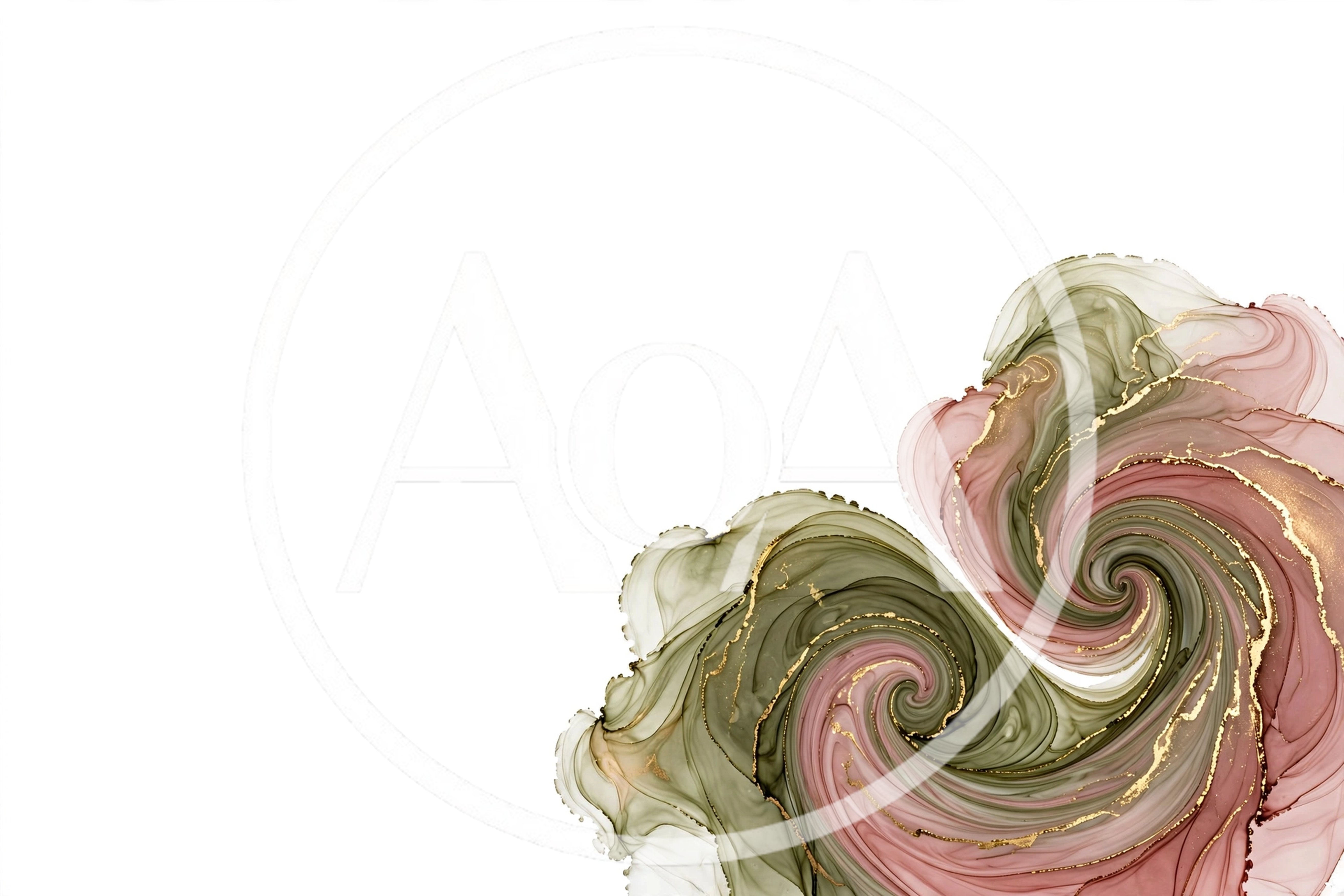 Abstract Alcohol Ink Swirl With Gold Veins
