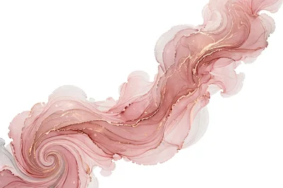 Abstract Pink And Gold Alcohol Ink Flow