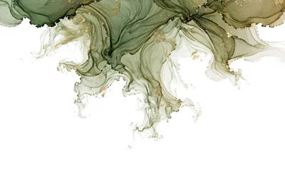 Abstract Green And Gold Alcohol Ink Background