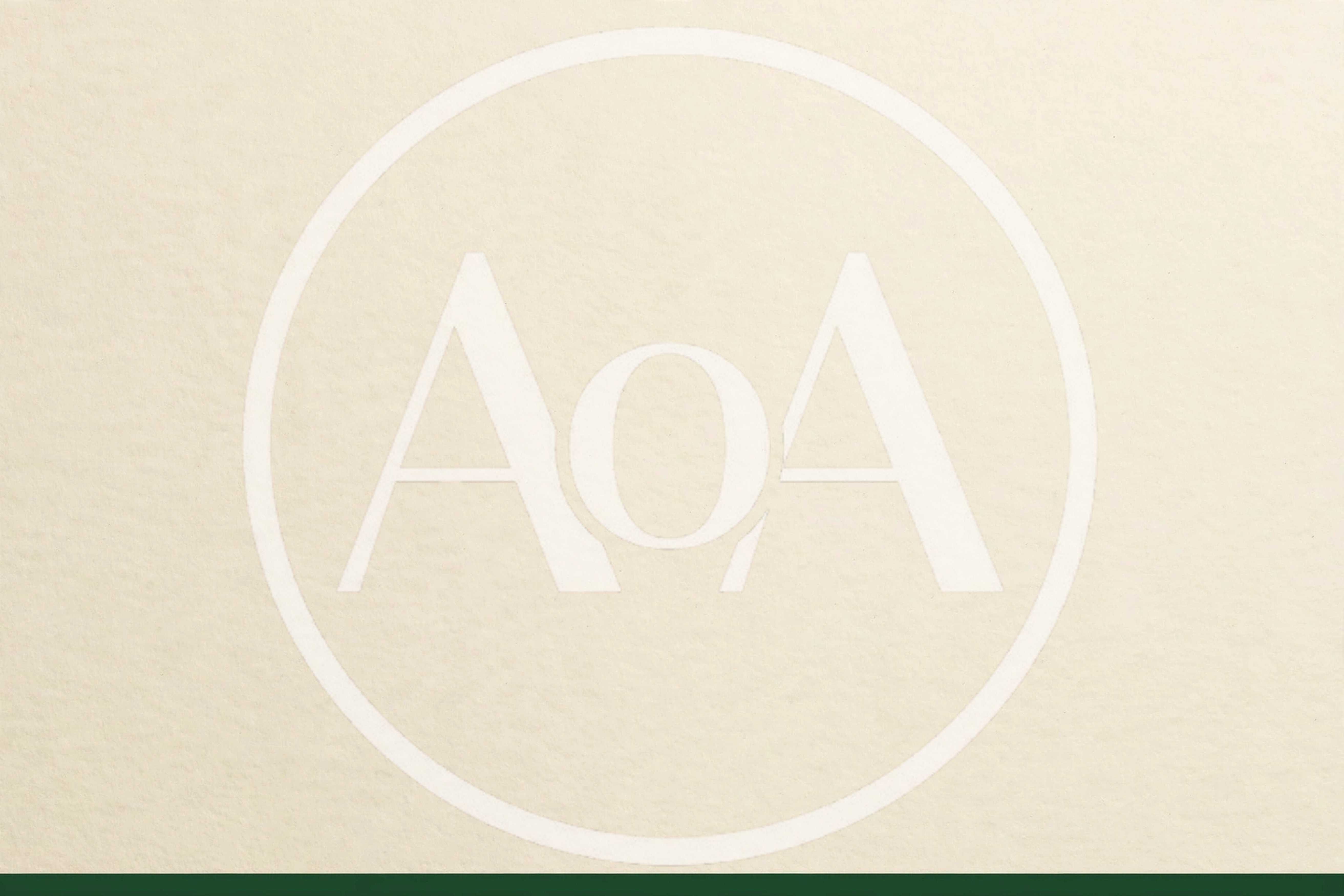 Solid Cream Textured Paper Background With Green Border