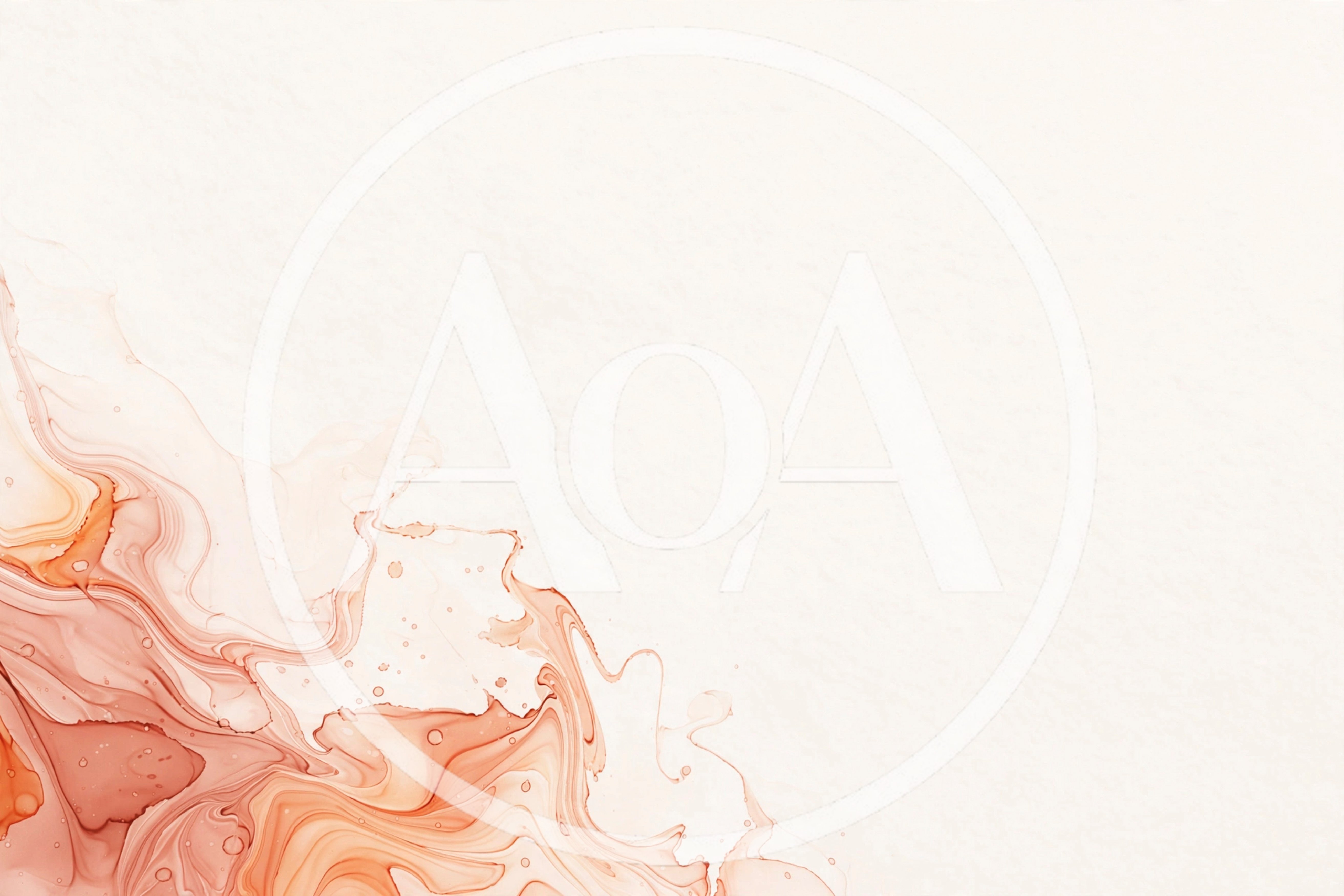 Abstract Alcohol Ink Background With Warm Orange Tones