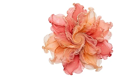 Abstract Alcohol Ink Flower With Gold Accents