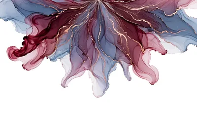 Abstract Alcohol Ink Background With Gold Veining