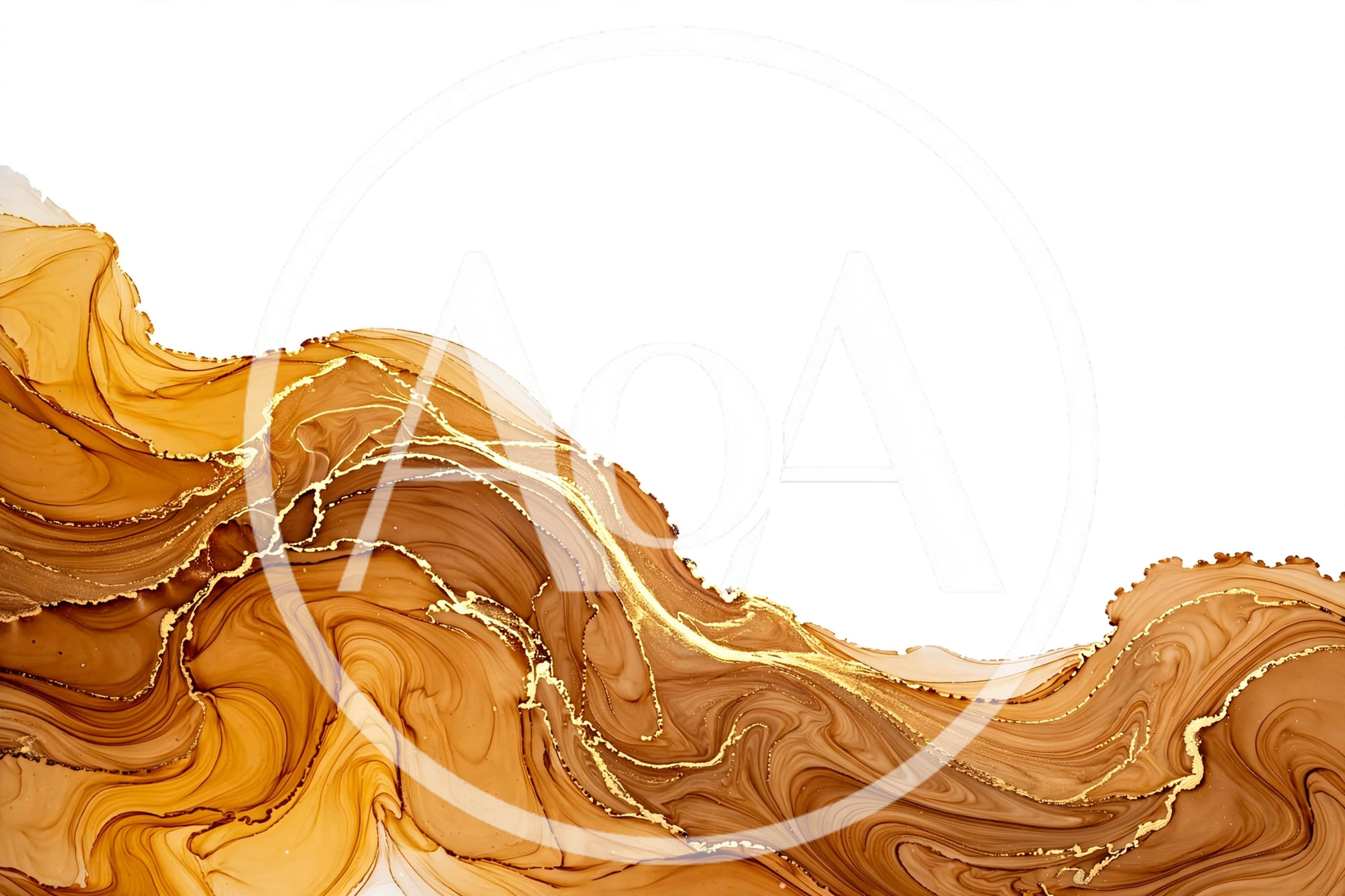Abstract Gold and Brown Alcohol Ink Background
