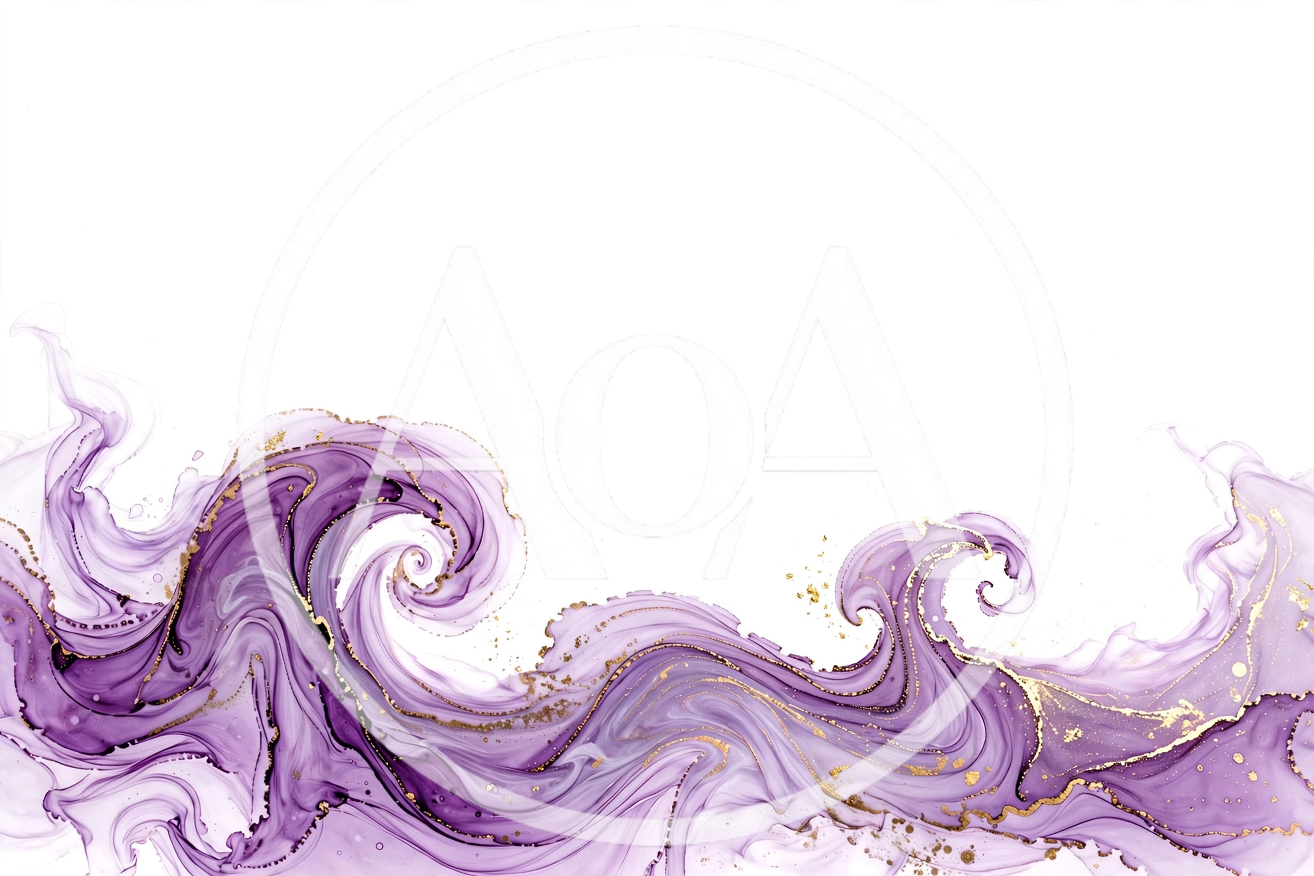 Abstract Purple Alcohol Ink Background With Gold Veins
