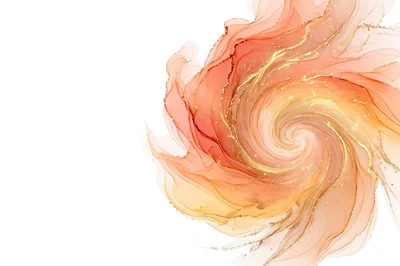 Abstract Alcohol Ink Swirl With Gold Accents