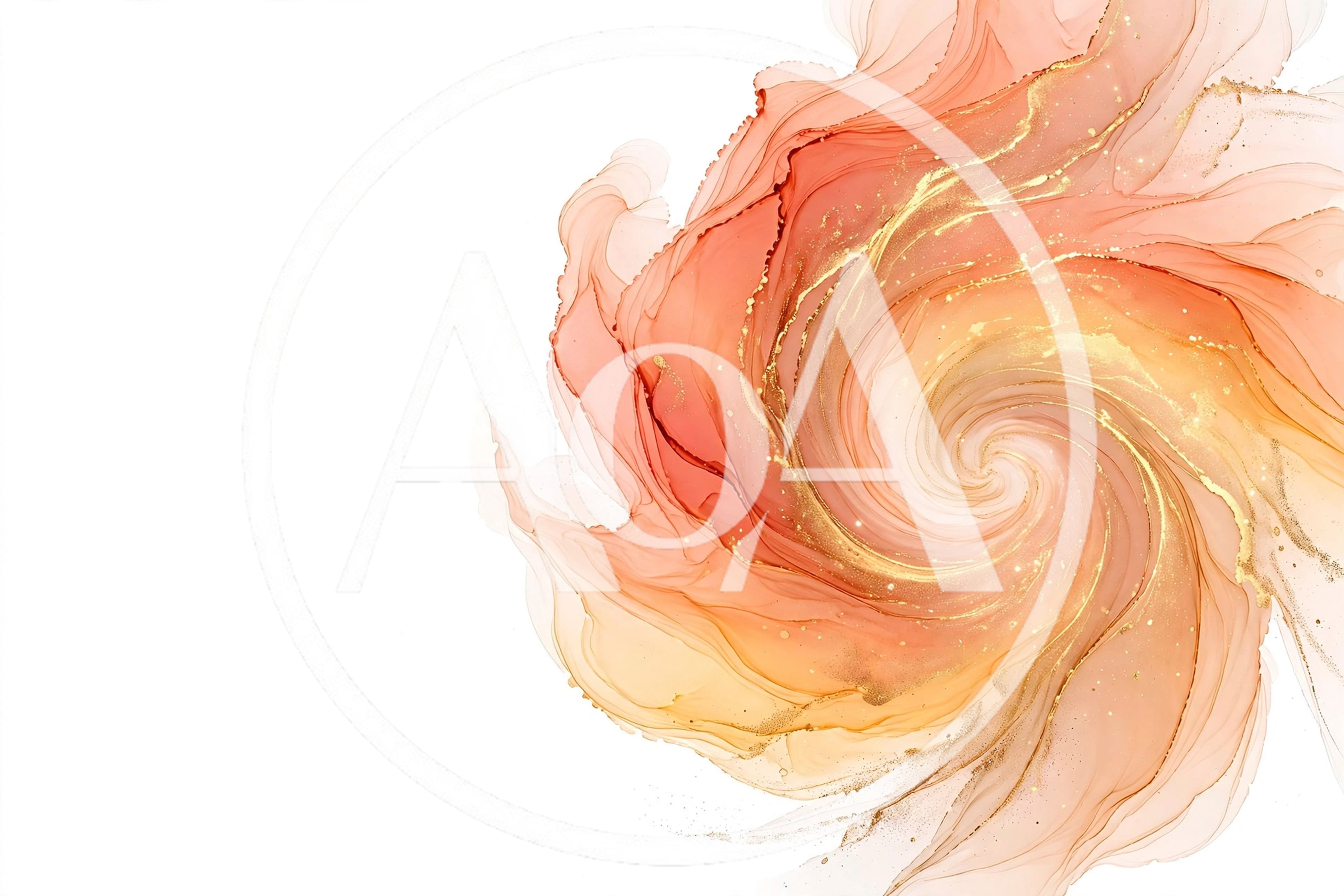 Abstract Alcohol Ink Swirl With Gold Accents