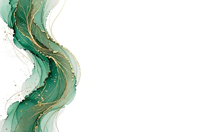 Abstract Green And Gold Alcohol Ink Background