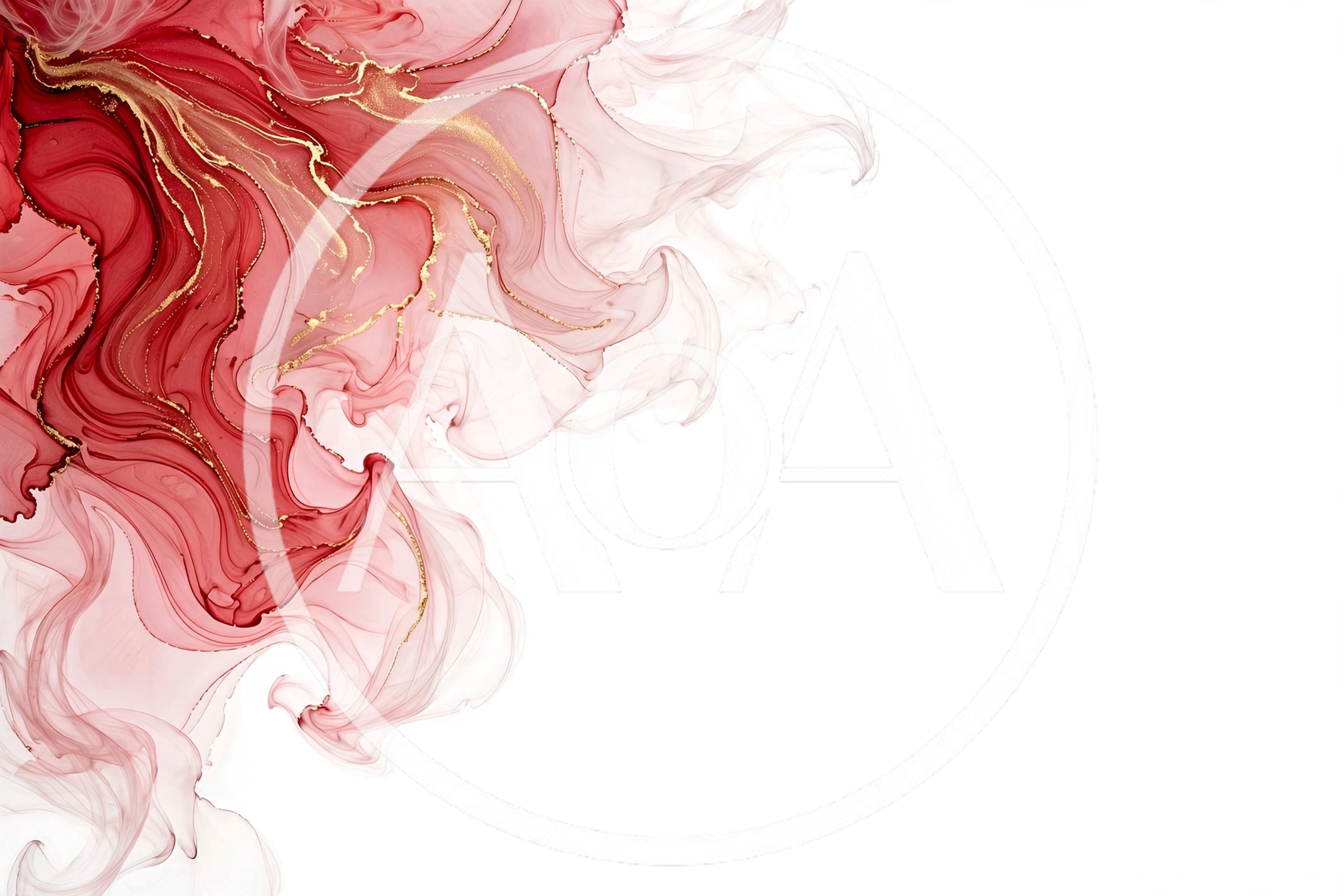 Abstract Red And Gold Alcohol Ink Background