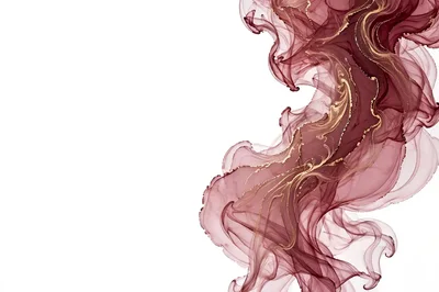 Abstract Maroon And Gold Alcohol Ink Flow