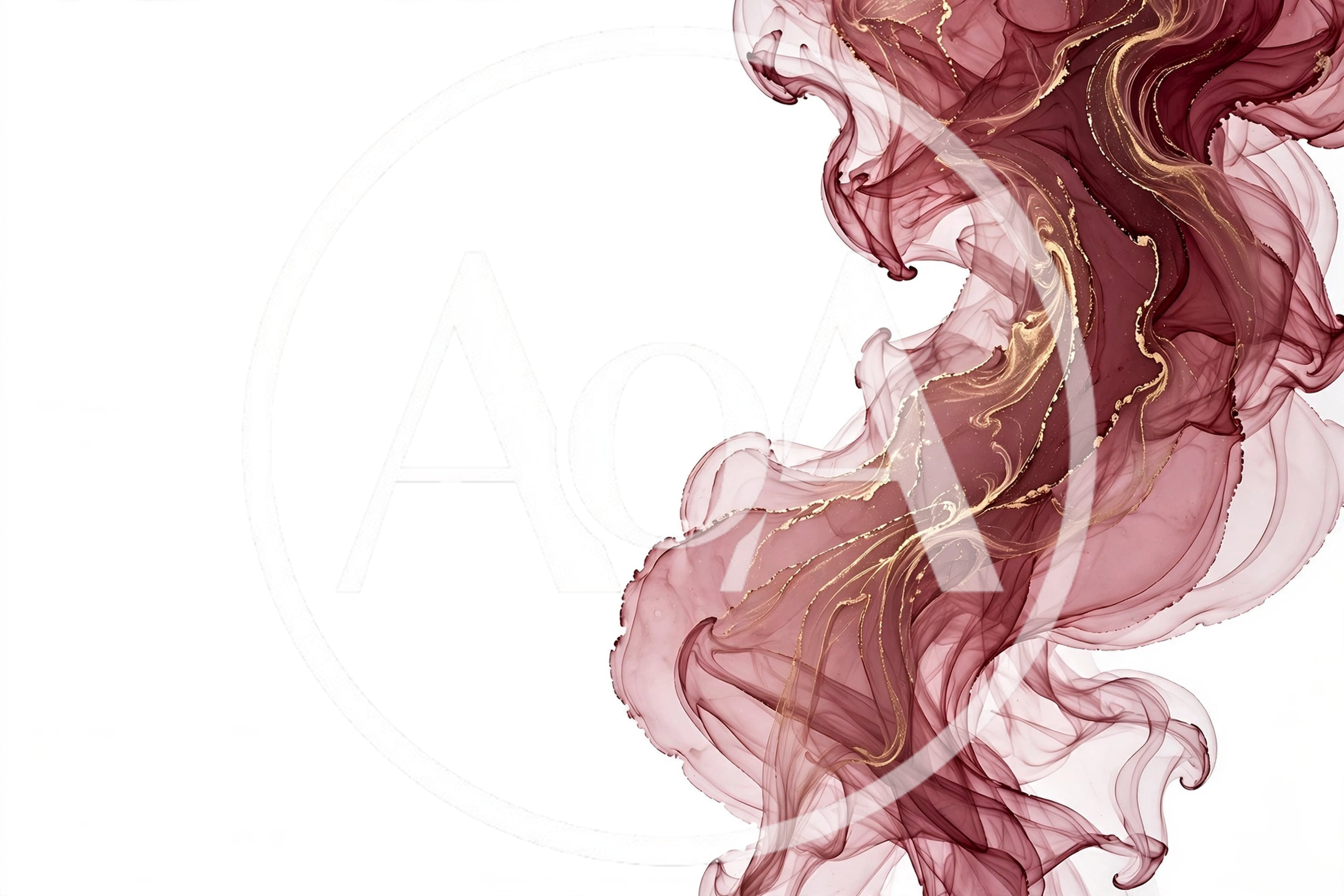 Abstract Maroon And Gold Alcohol Ink Flow