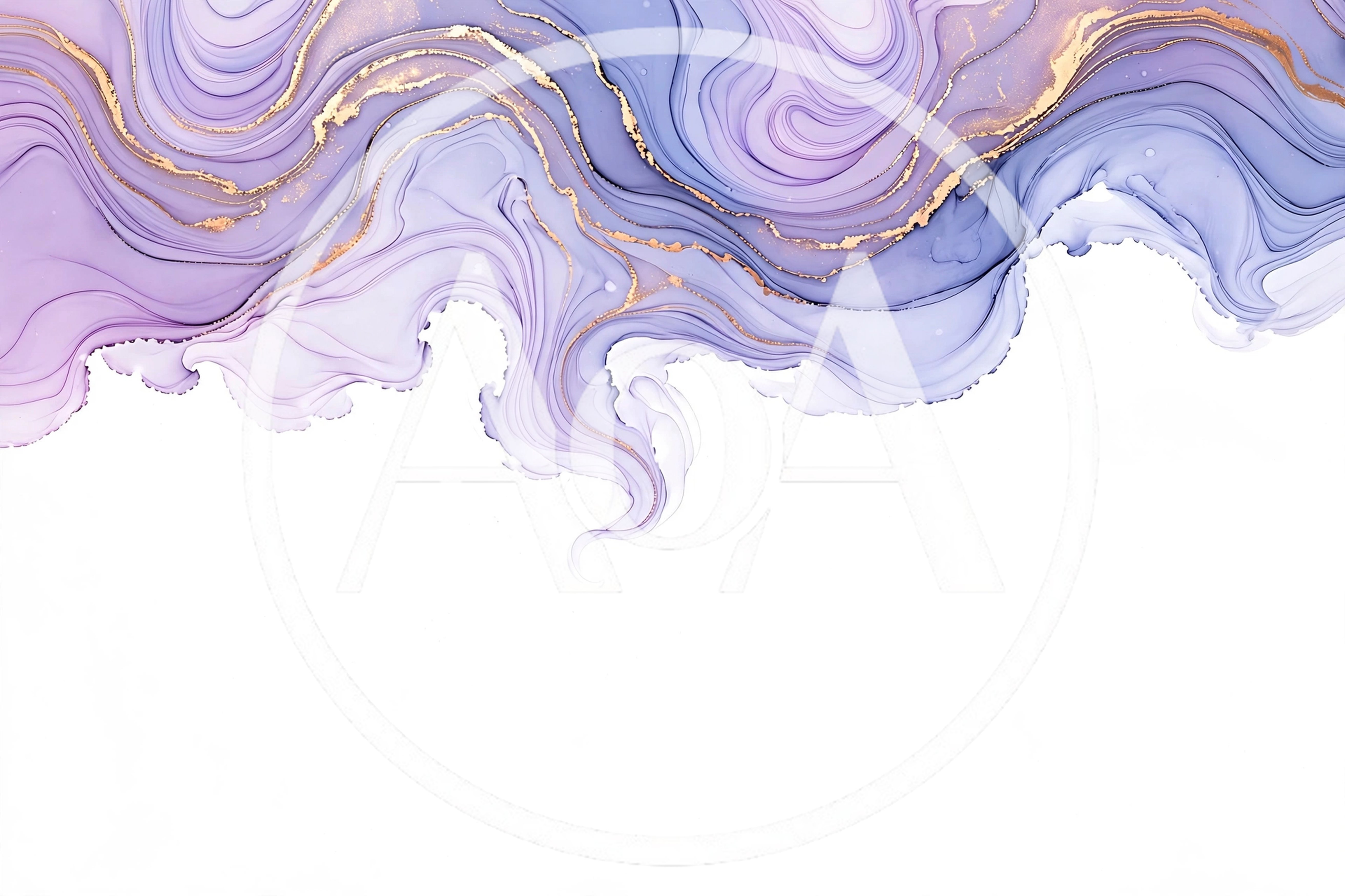 Abstract Purple And Gold Alcohol Ink Background