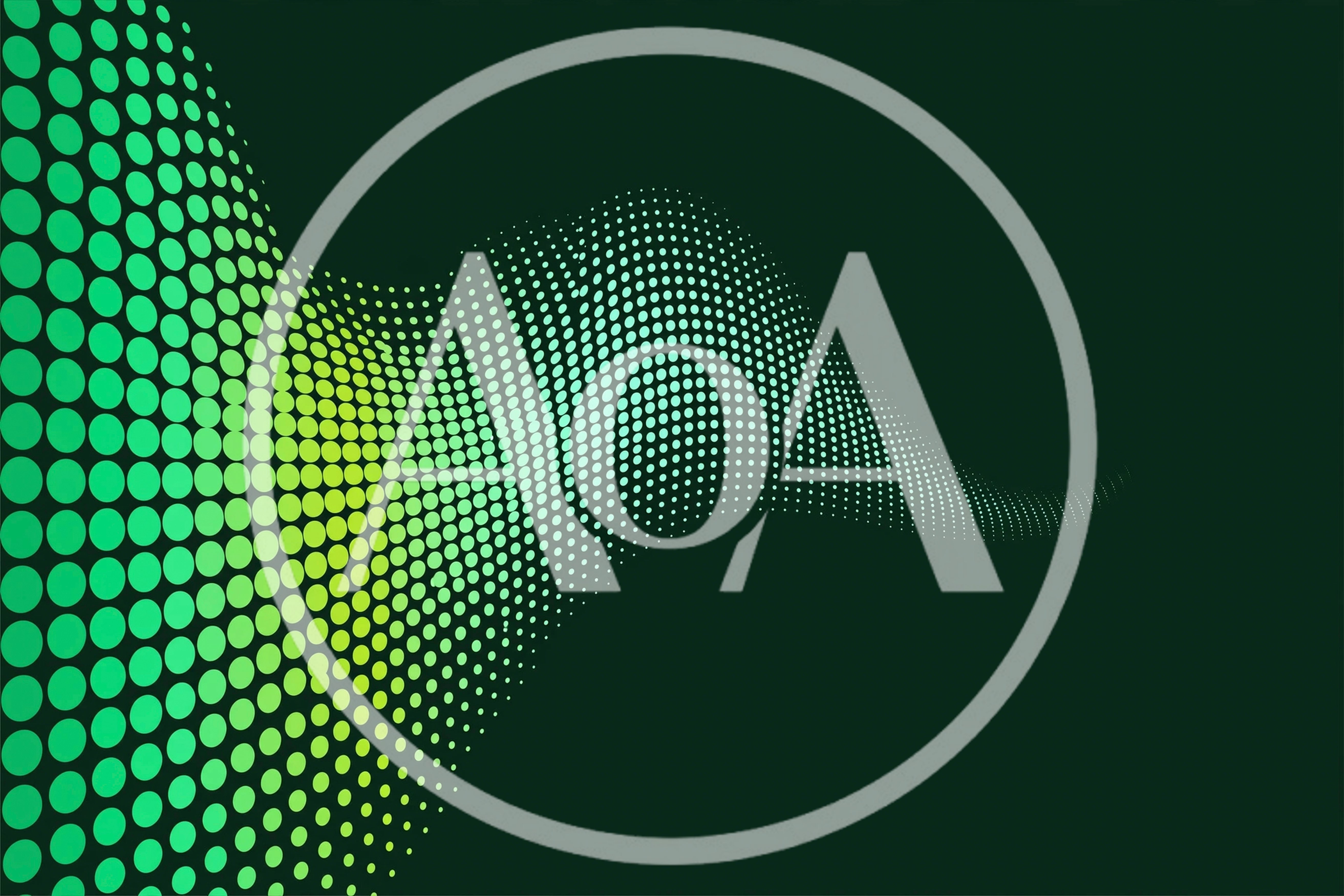 Abstract Green And Yellow Halftone Wave Background