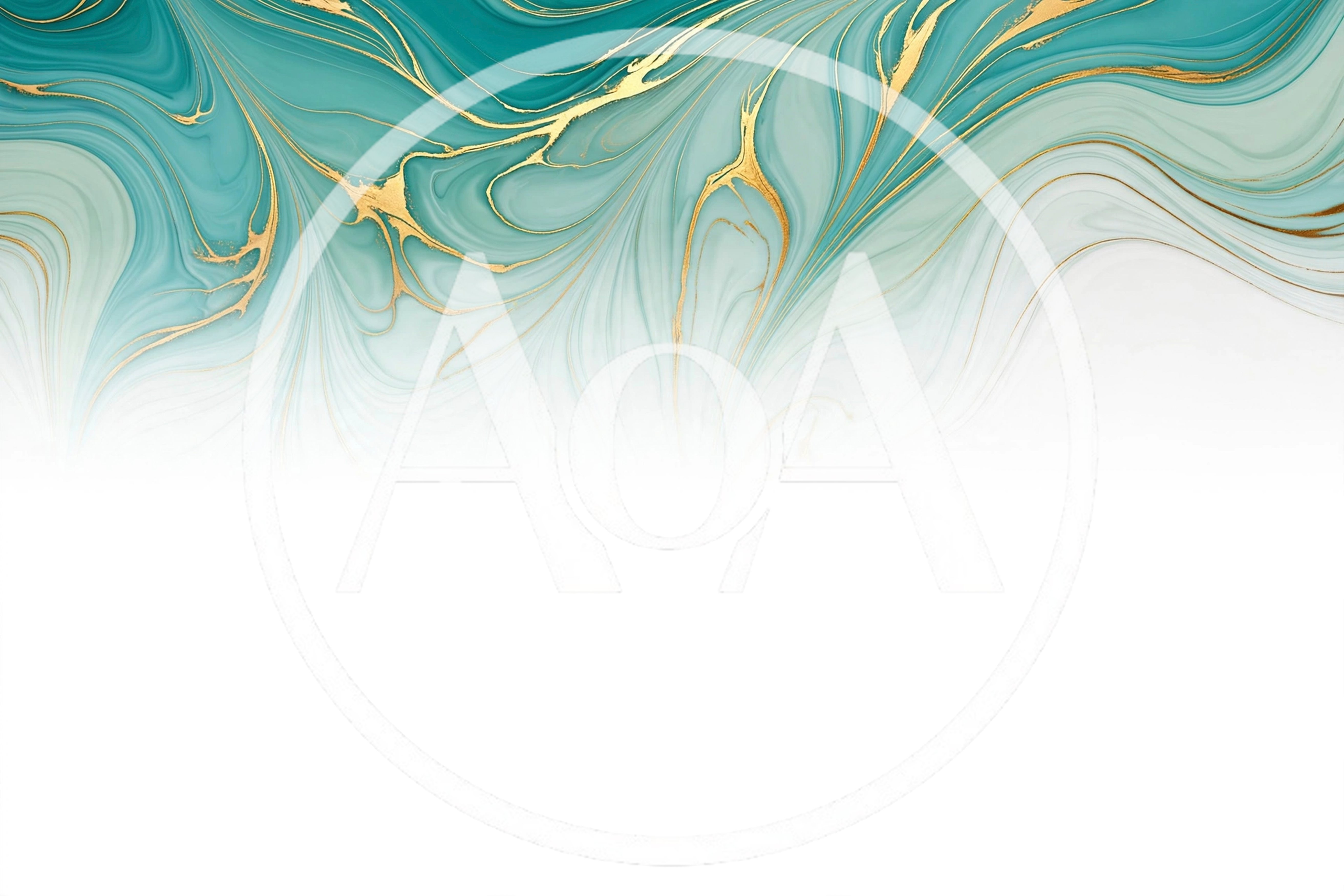 Abstract Teal And Gold Marble Fluid Art Background