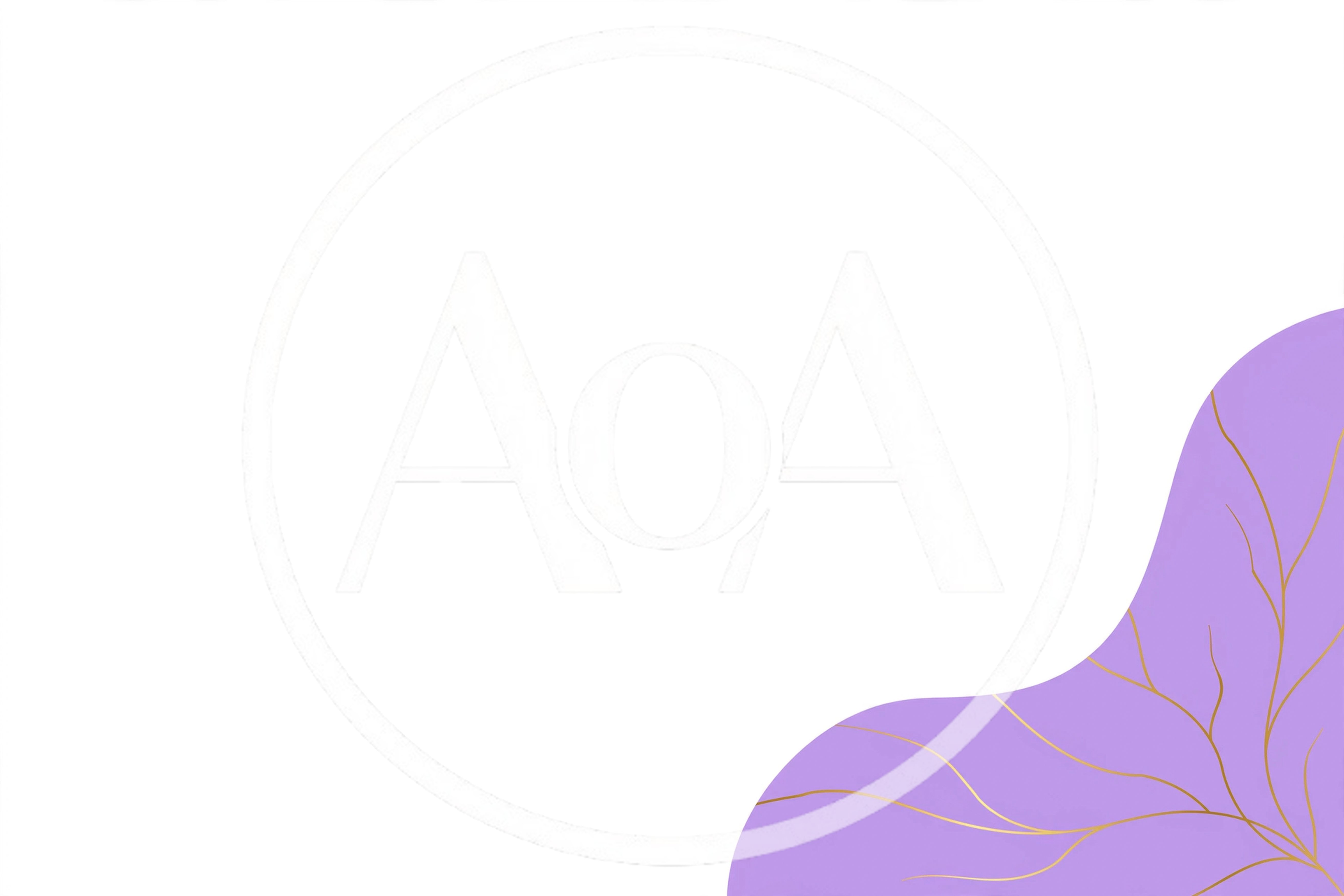 Abstract Purple Shape With Gold Line Art Pattern