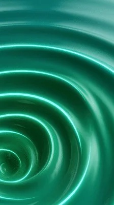 Abstract Liquid Swirl With Glowing Neon Light Rings