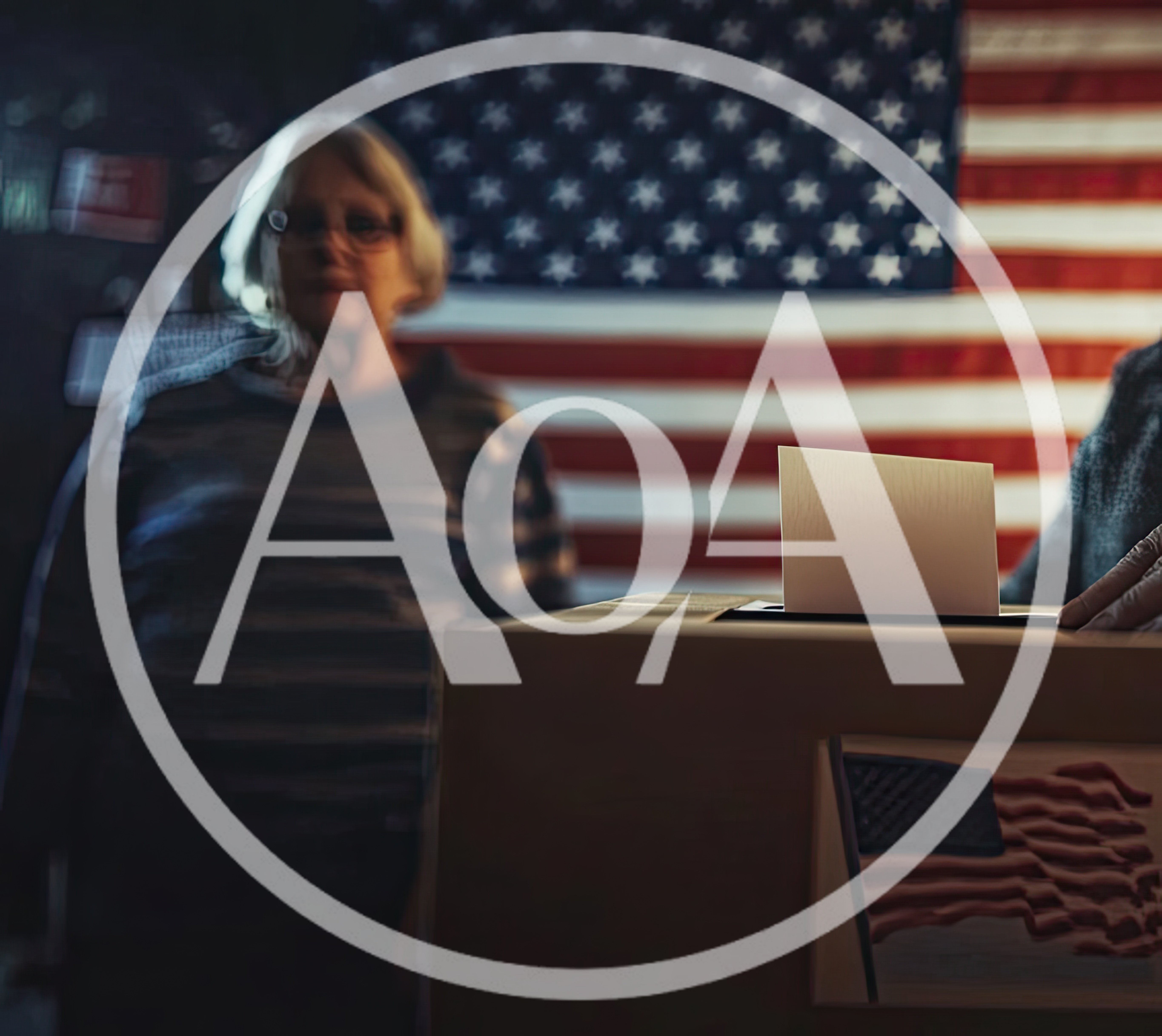 Senior Woman Casting Vote in American Election