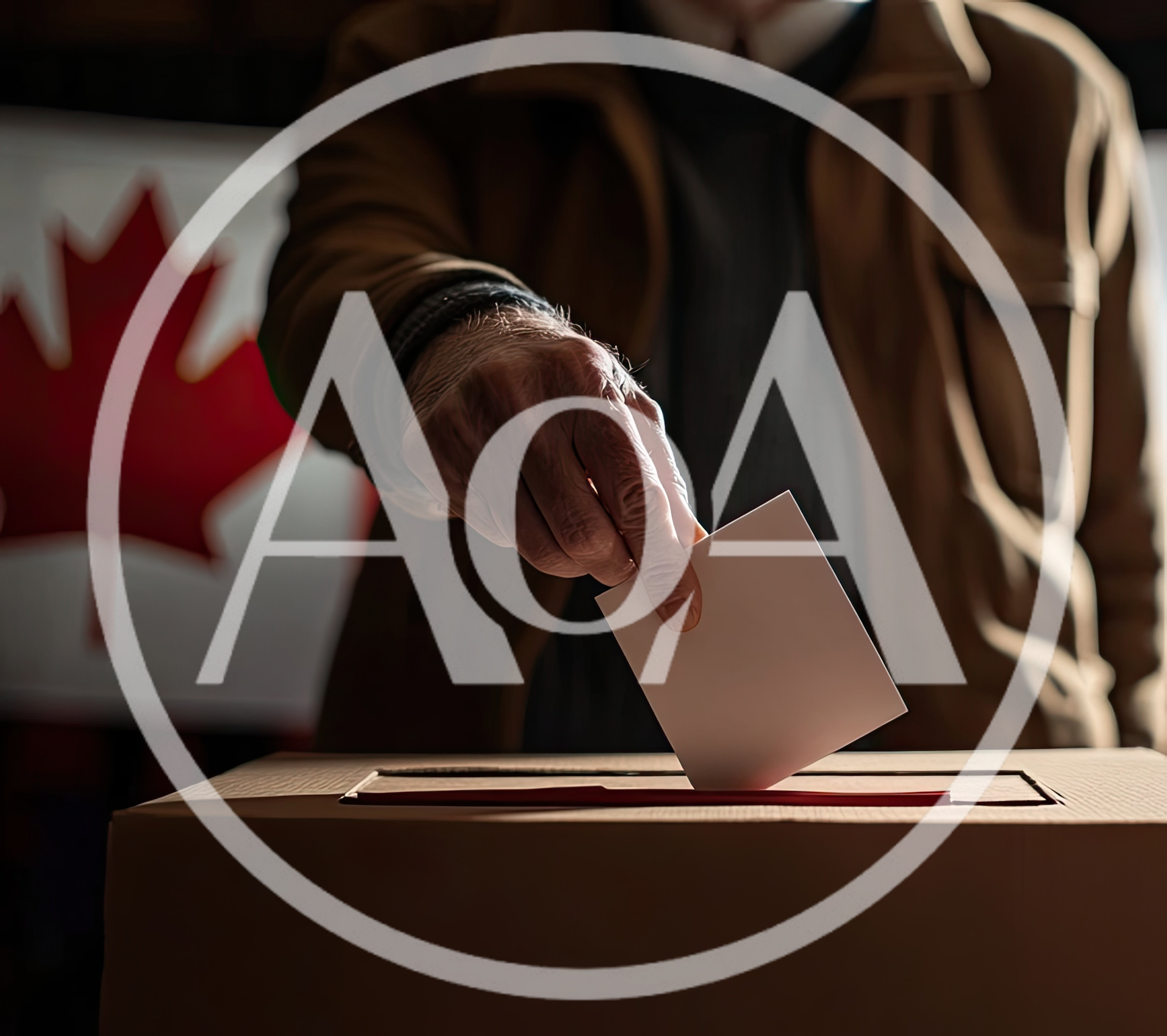 Senior Citizen Casting Vote in Canadian Election