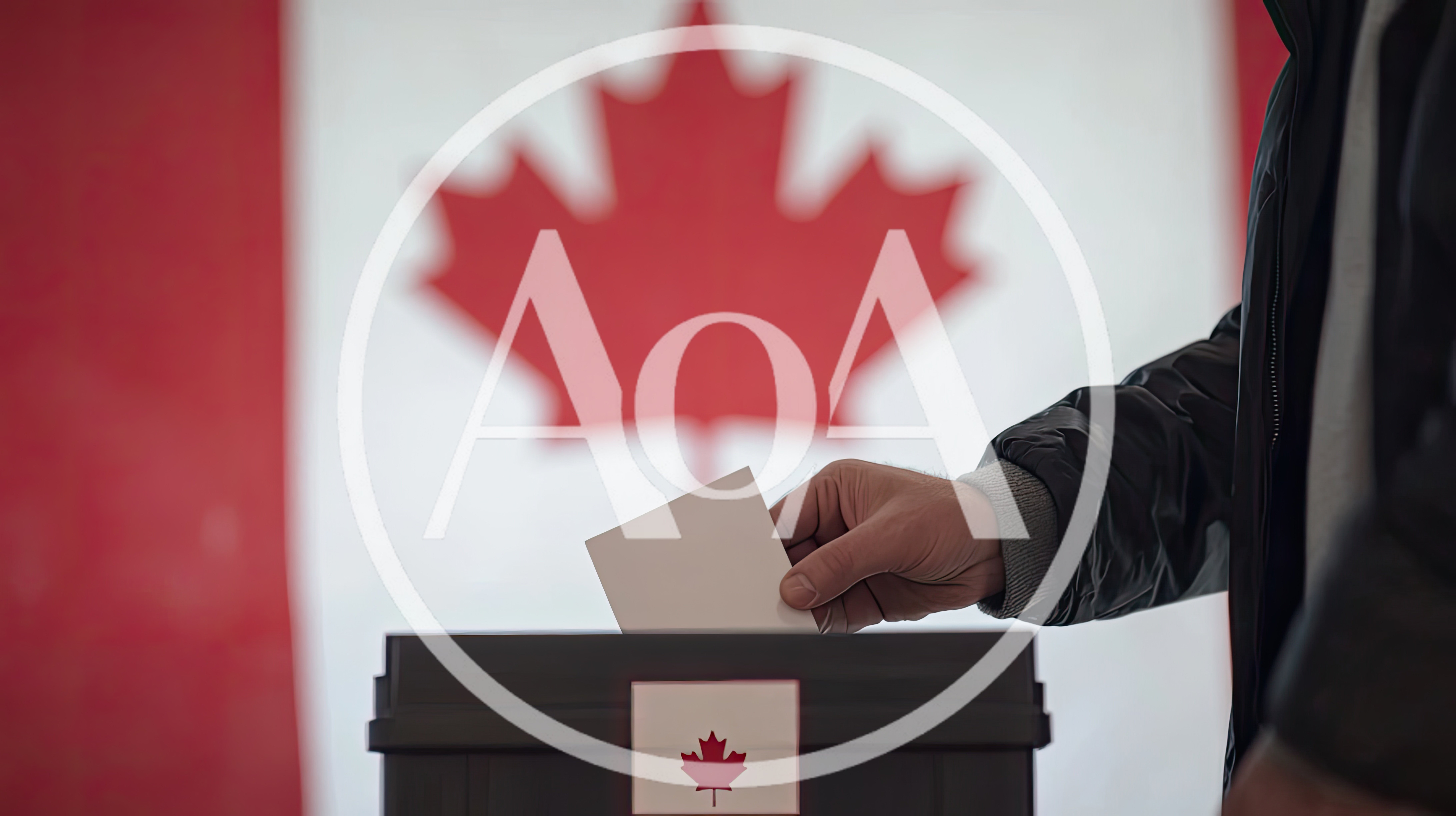 Person Casting A Ballot In A Canadian Election