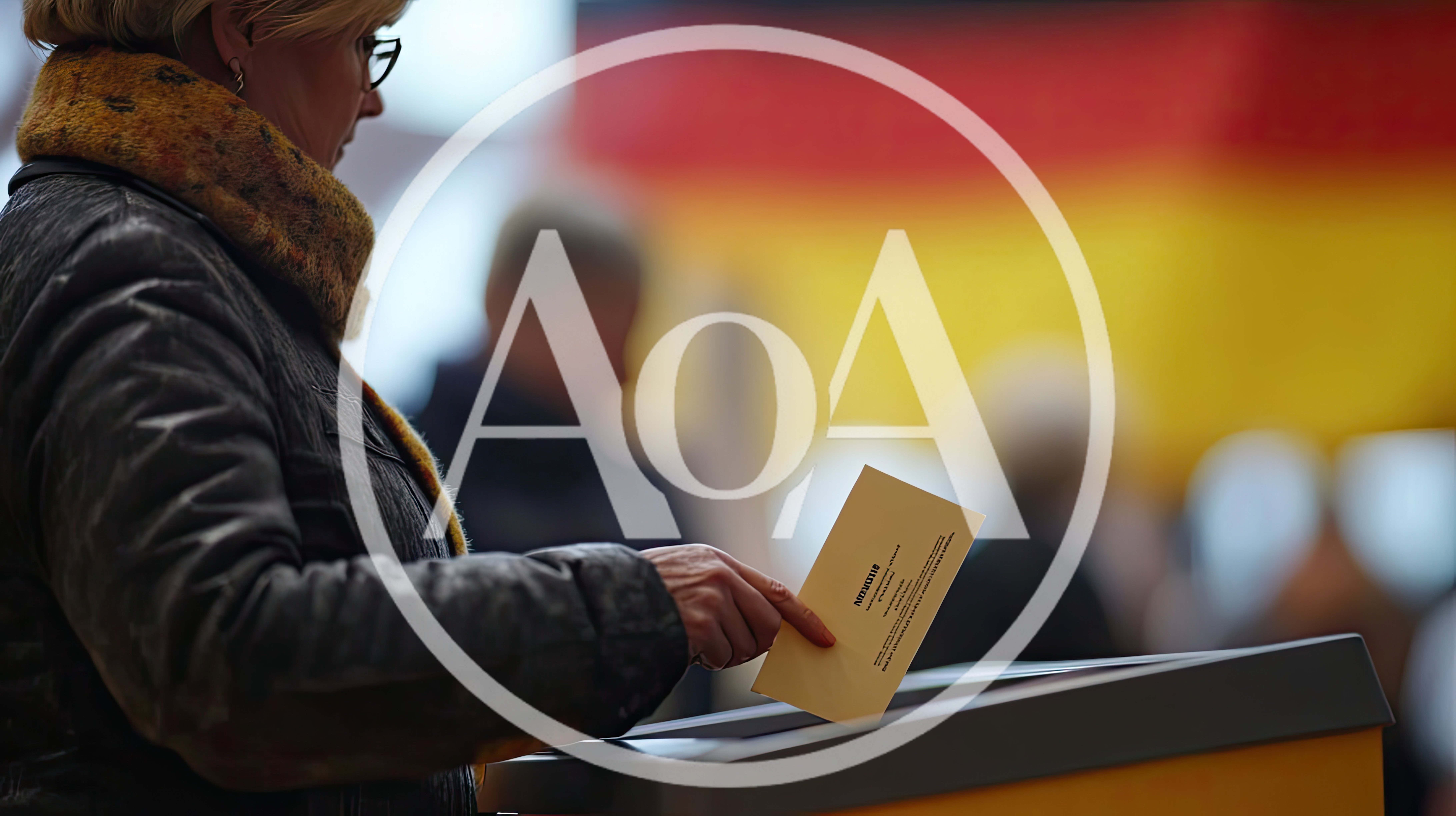 Woman Casting Her Vote In A German Election