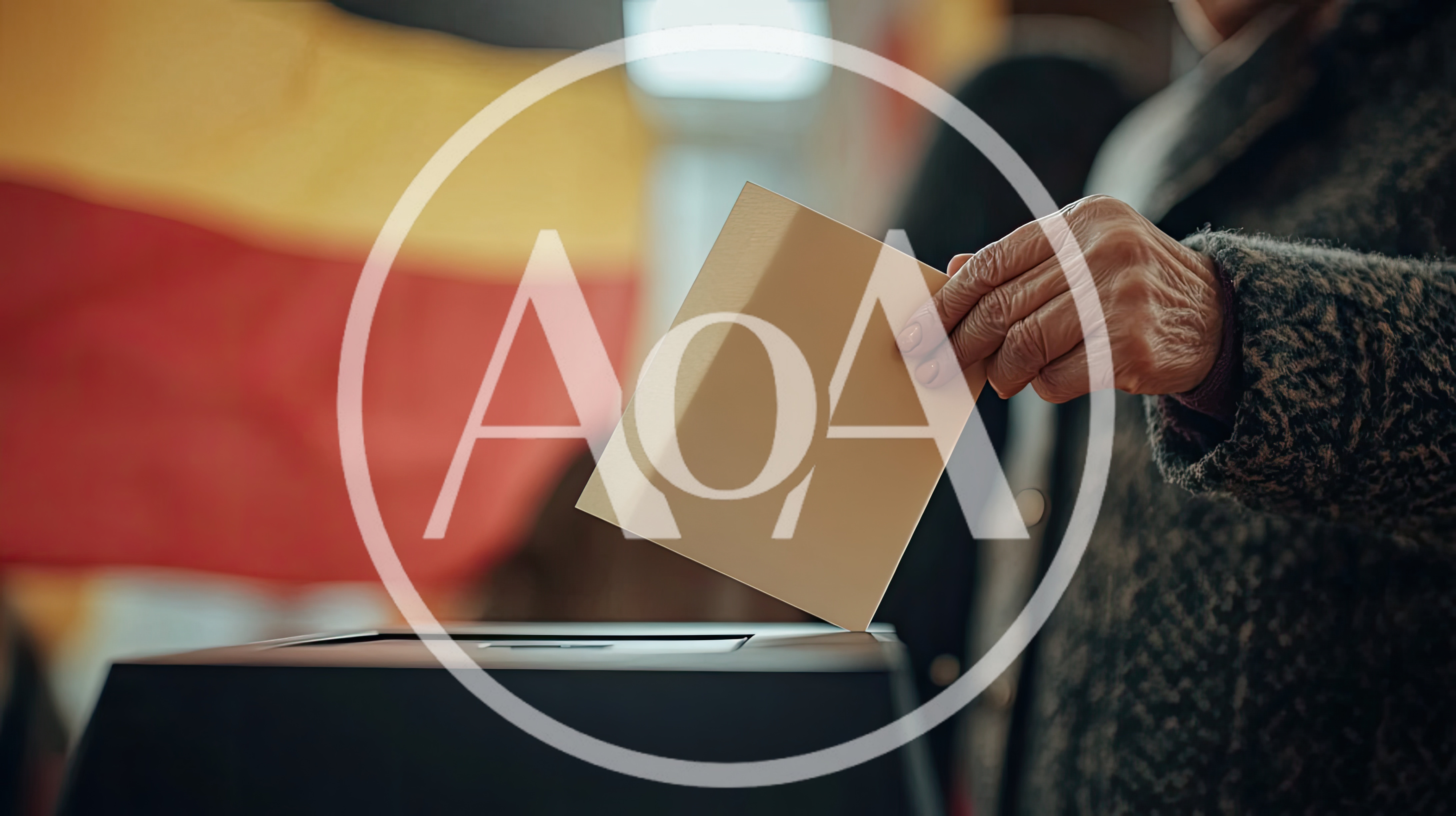 Elderly Person Casting A Vote In An Election