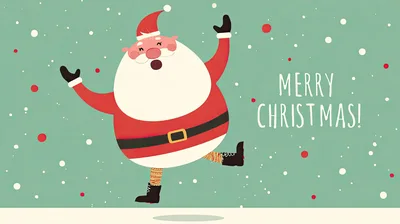 Happy Santa Claus Jumping For Christmas Celebration