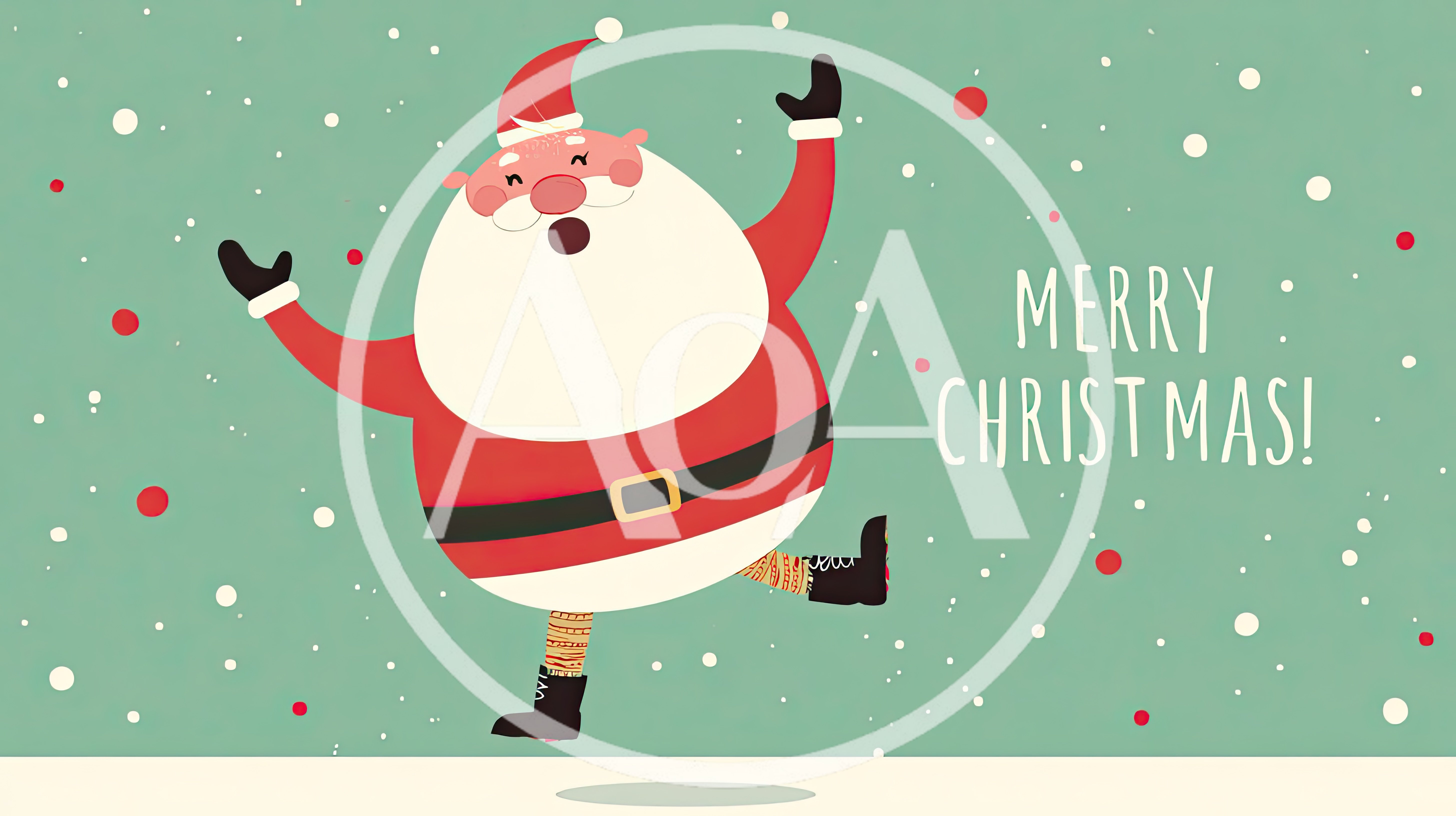 Happy Santa Claus Jumping For Christmas Celebration