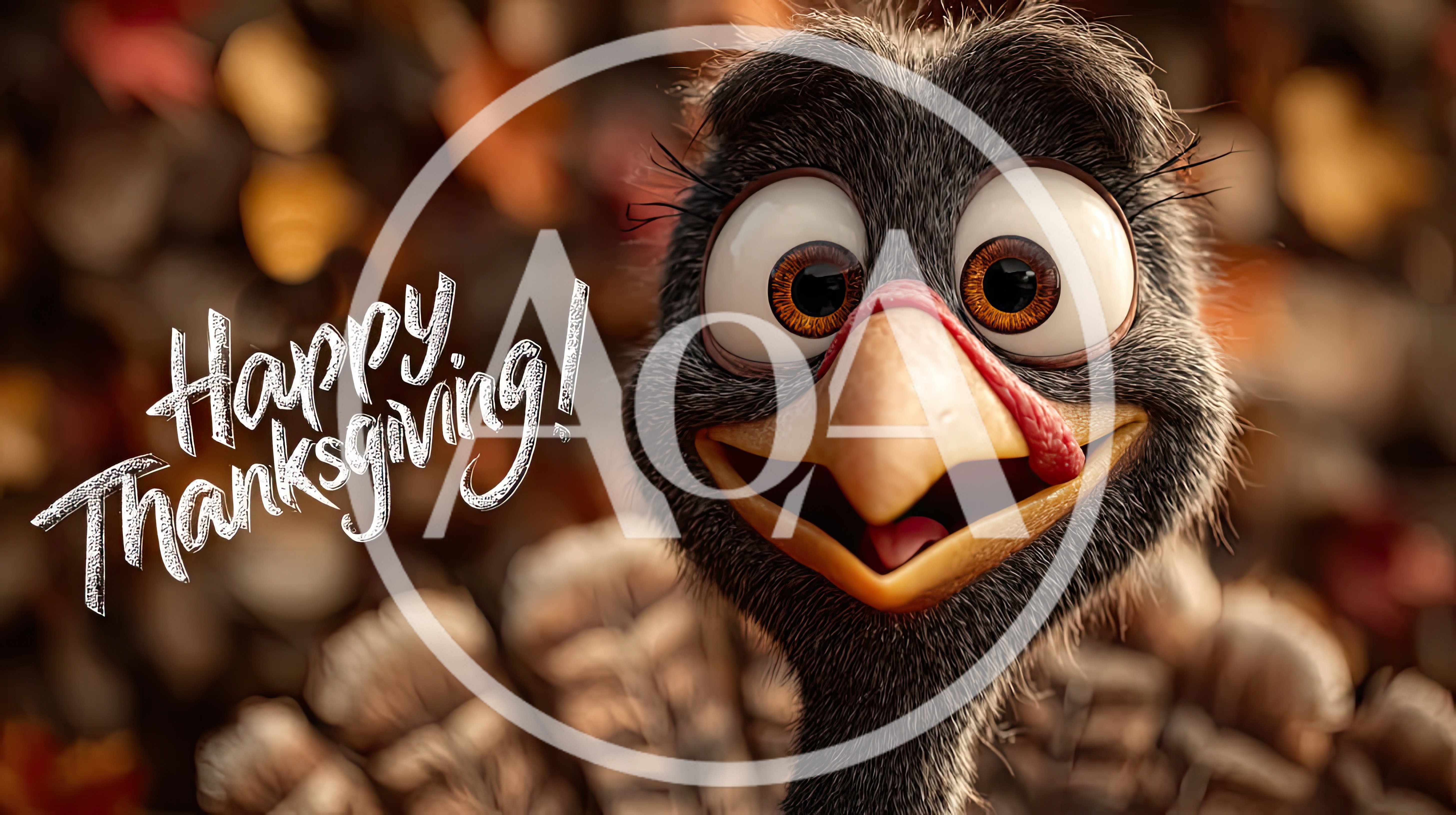 Animated Cartoon Turkey Wishing Happy Thanksgiving