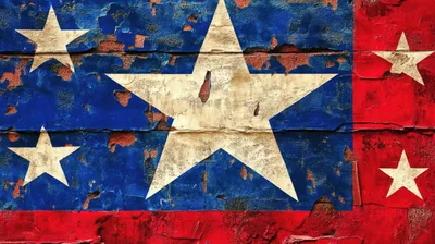 Distressed Flag Of The Republic Of Texas On Brick