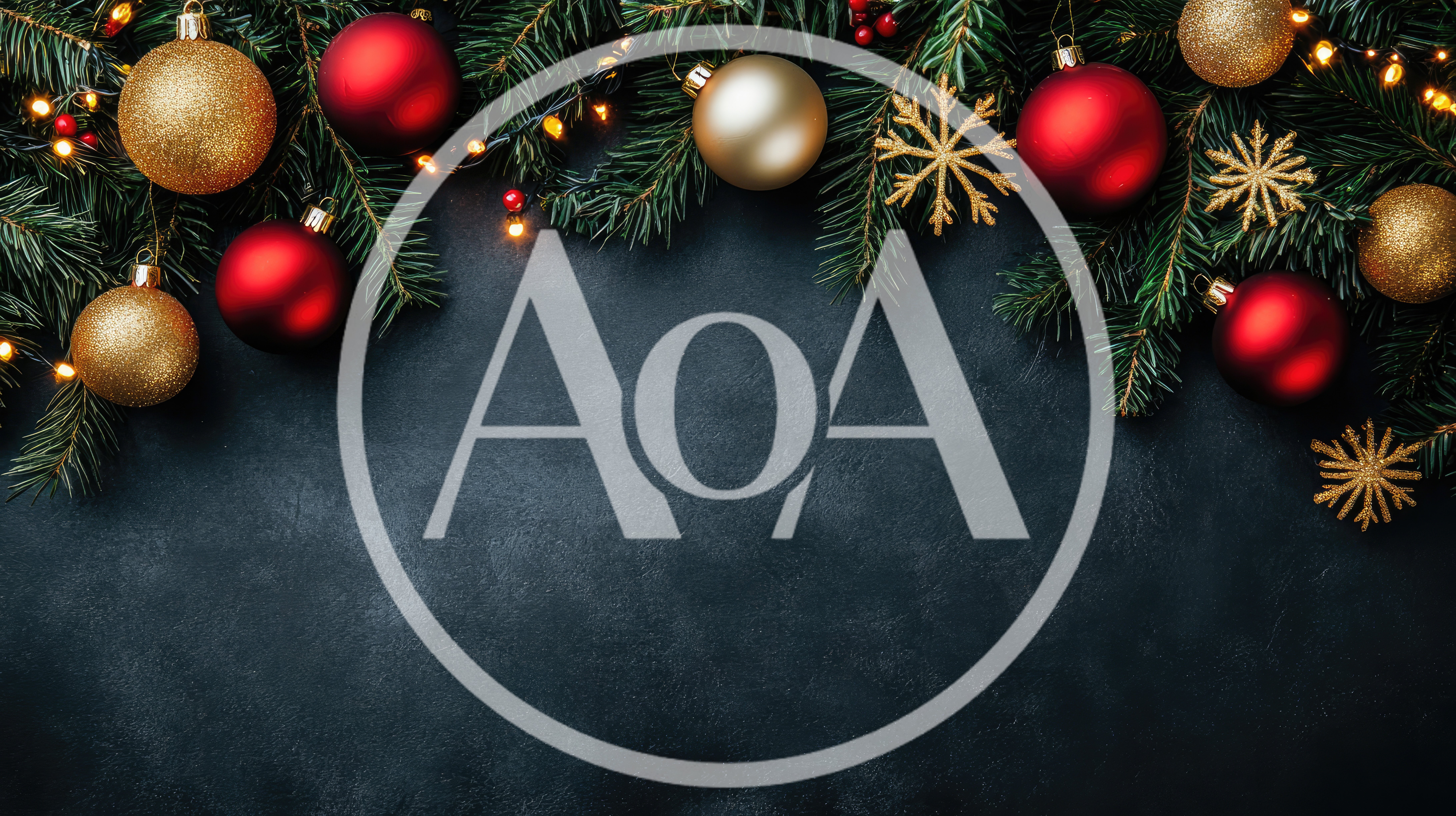 Christmas Ornaments And Pine Branches On Dark Background