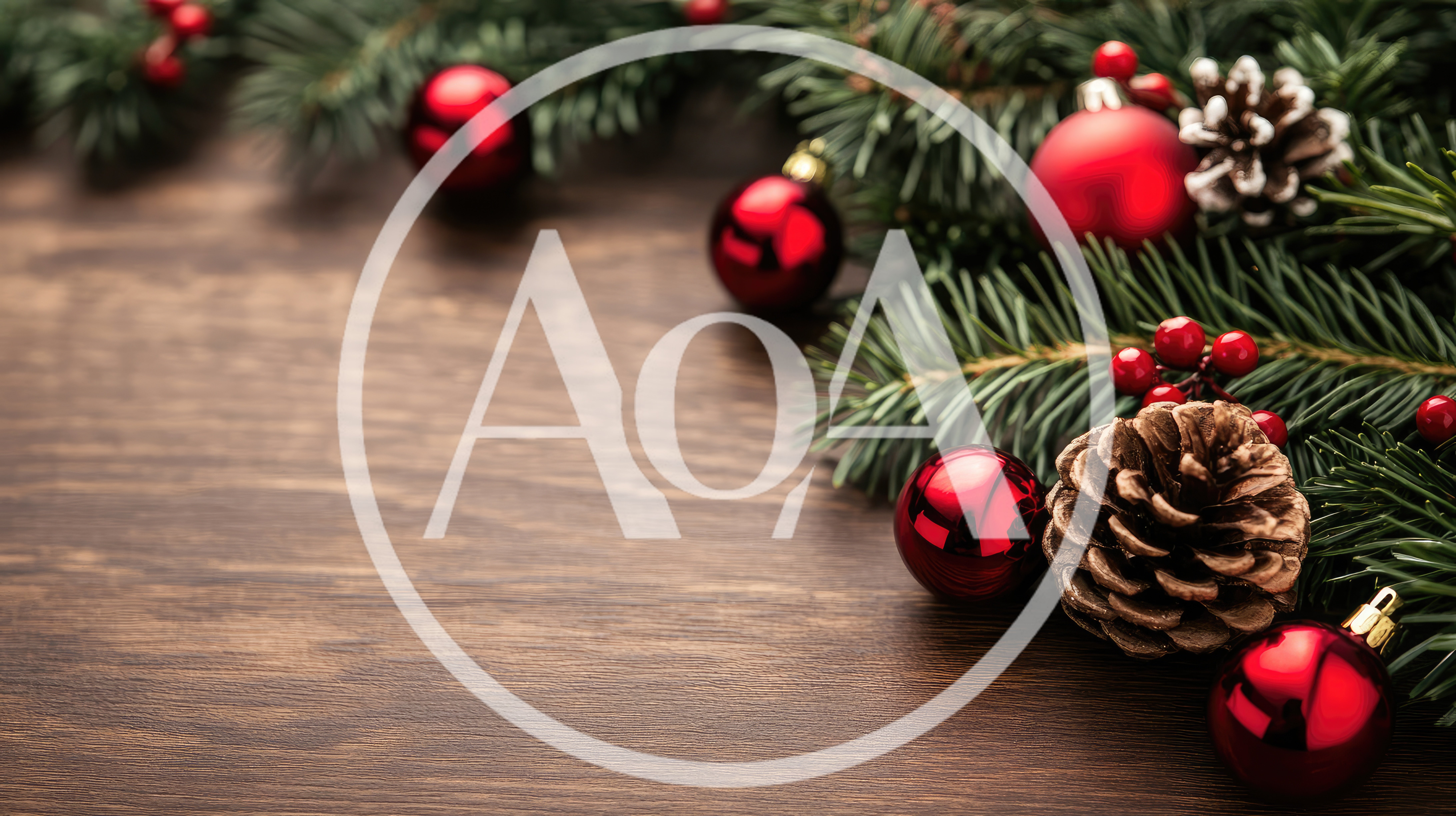 Christmas Decorations With Red Ornaments And Pinecones