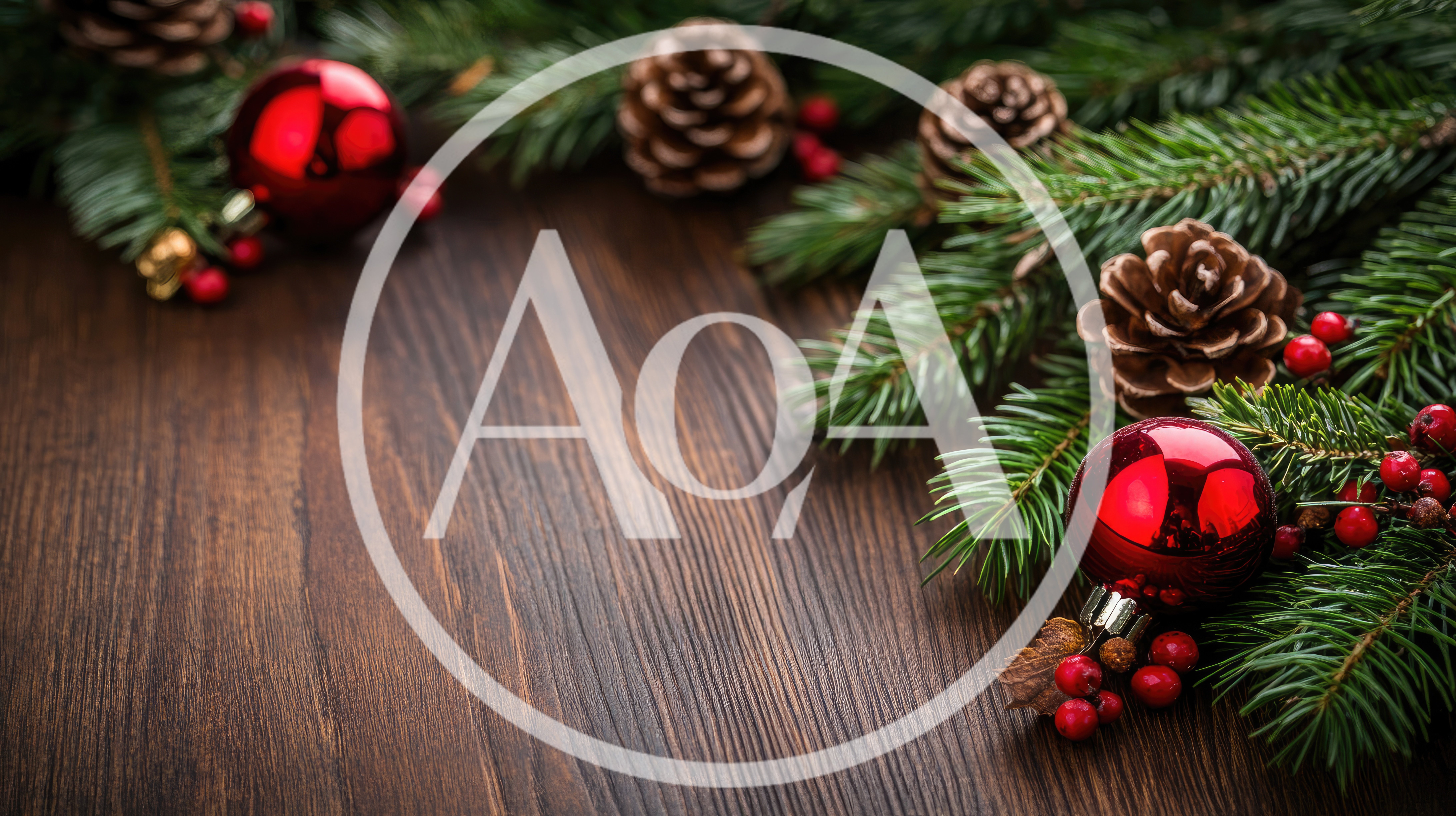 Christmas Decorations With Red Ornaments And Pine Cones