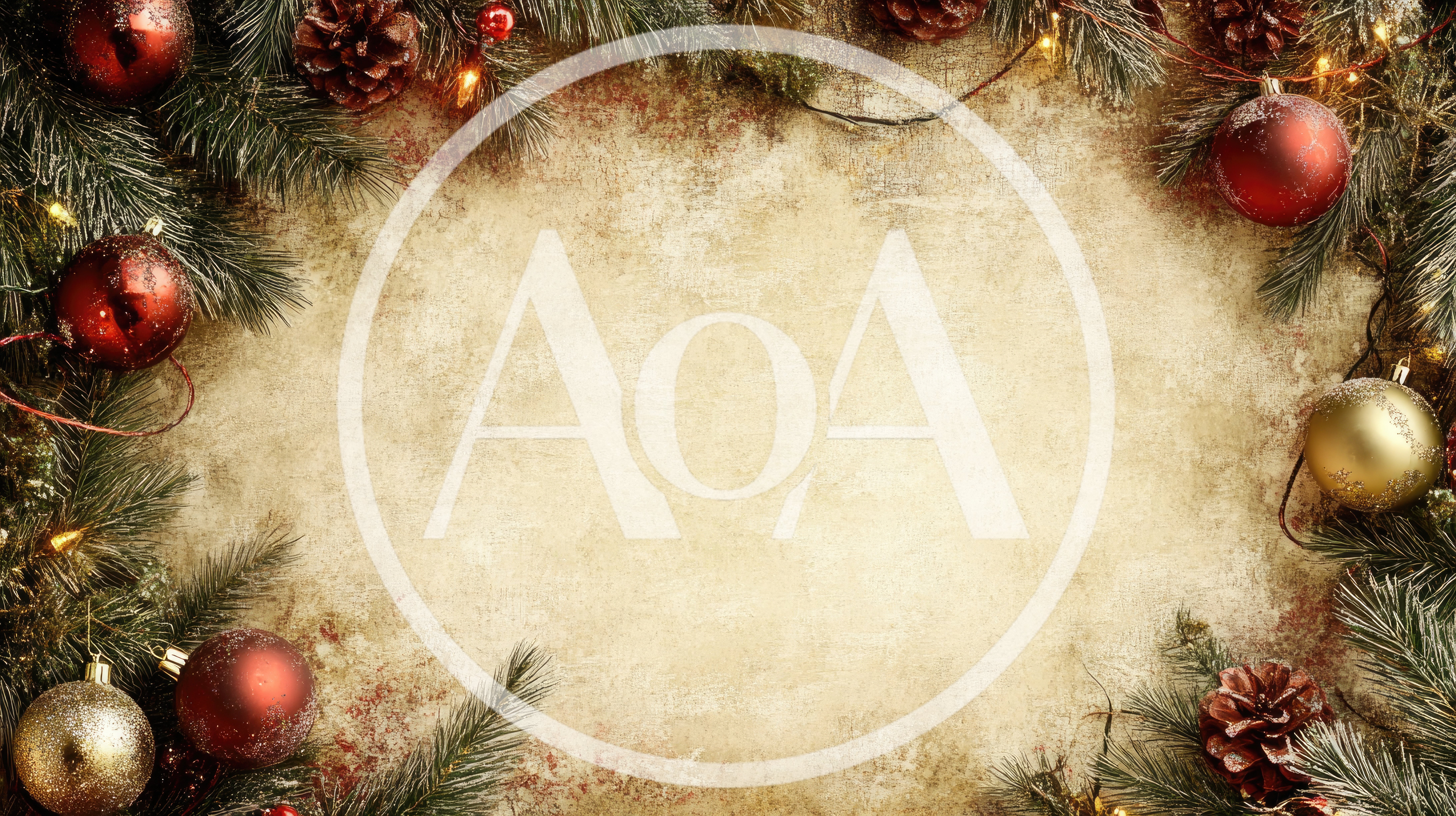 Christmas Holiday Background With Ornaments And Pine Branches