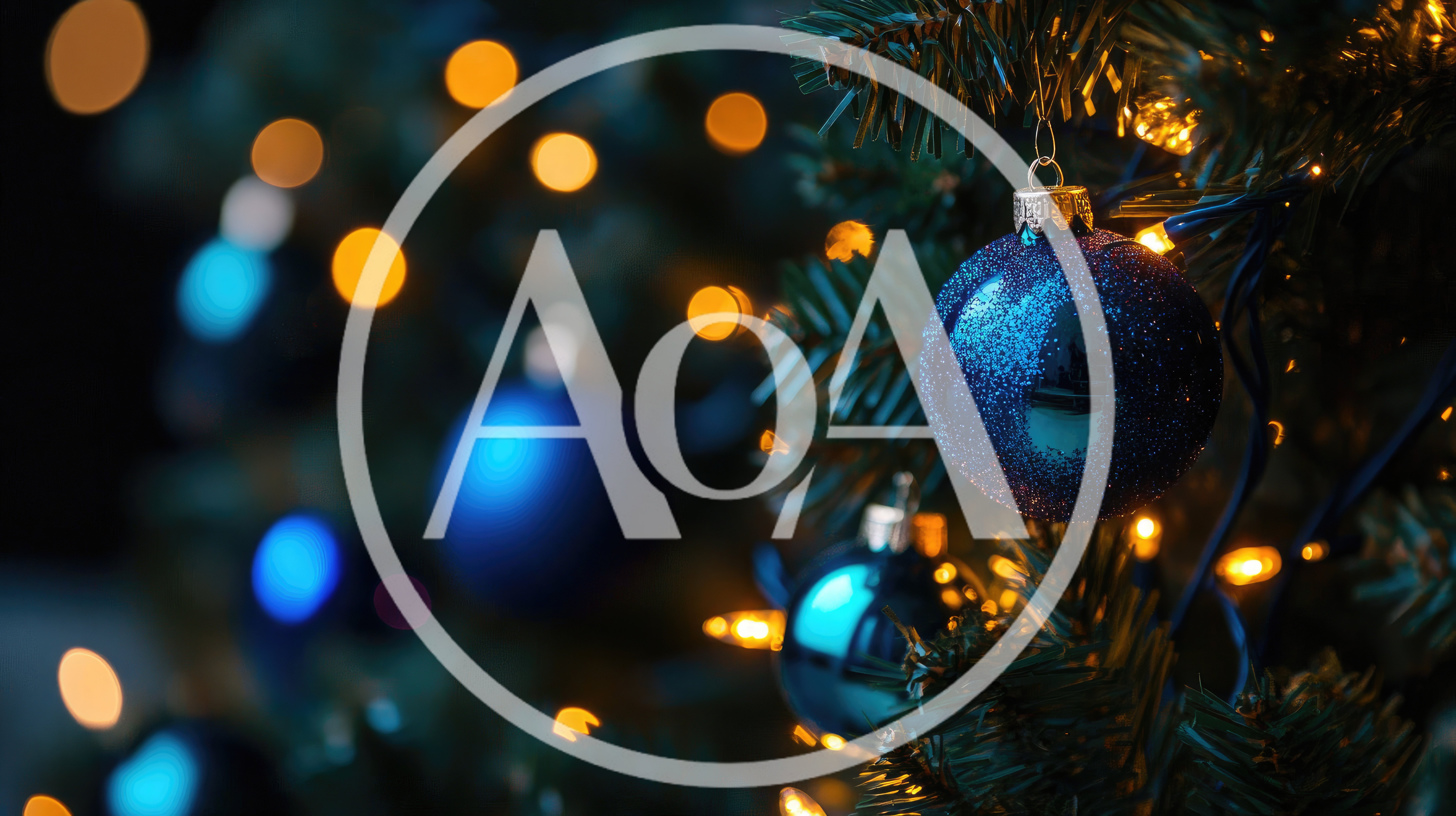 Blue Glitter Christmas Ornament Hanging On Tree