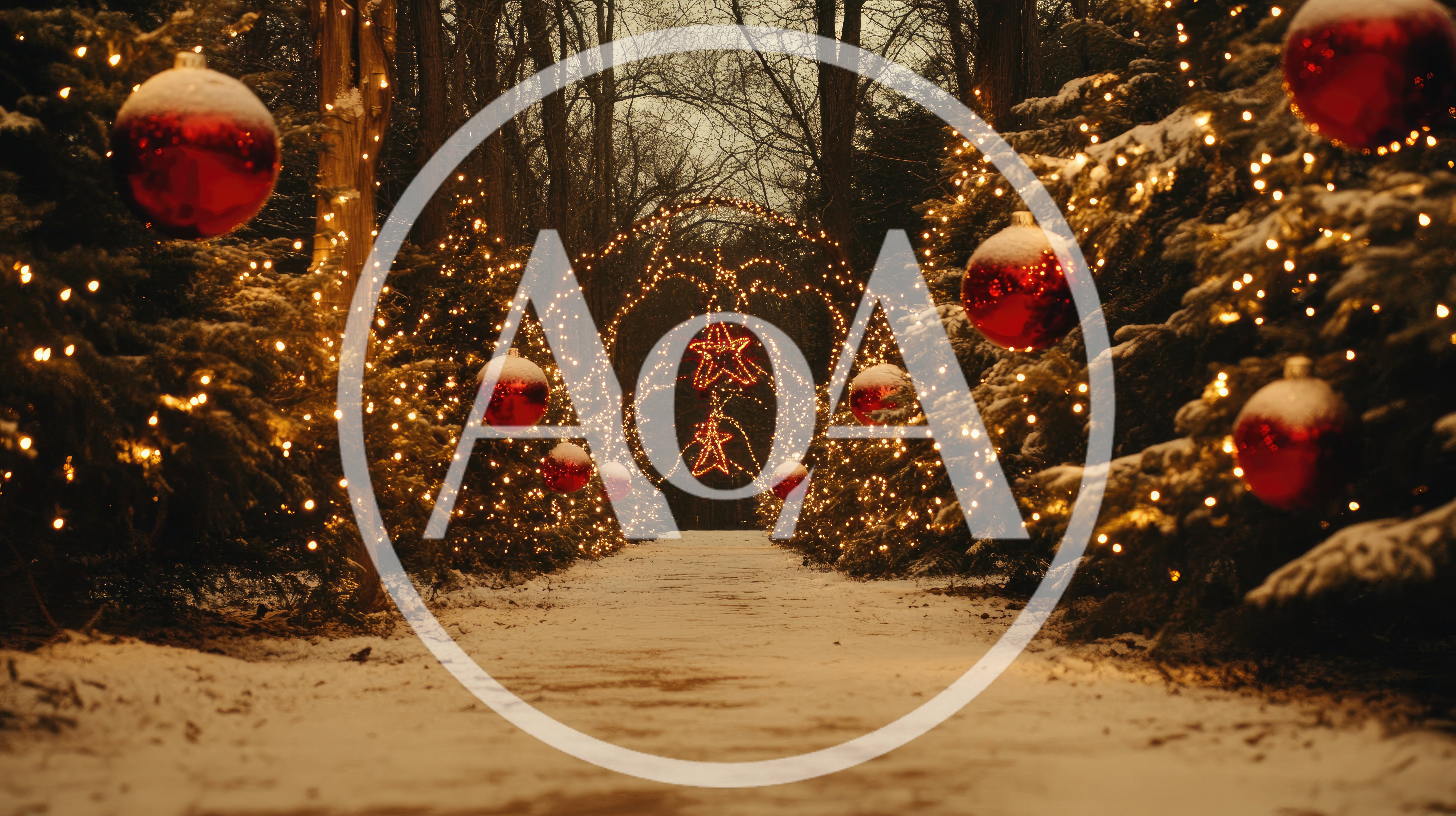 Festive Christmas Pathway Decorated With Ornaments And Lights