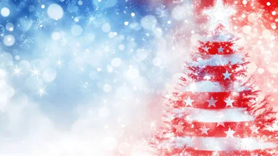 Patriotic Christmas Tree With American Flag Pattern