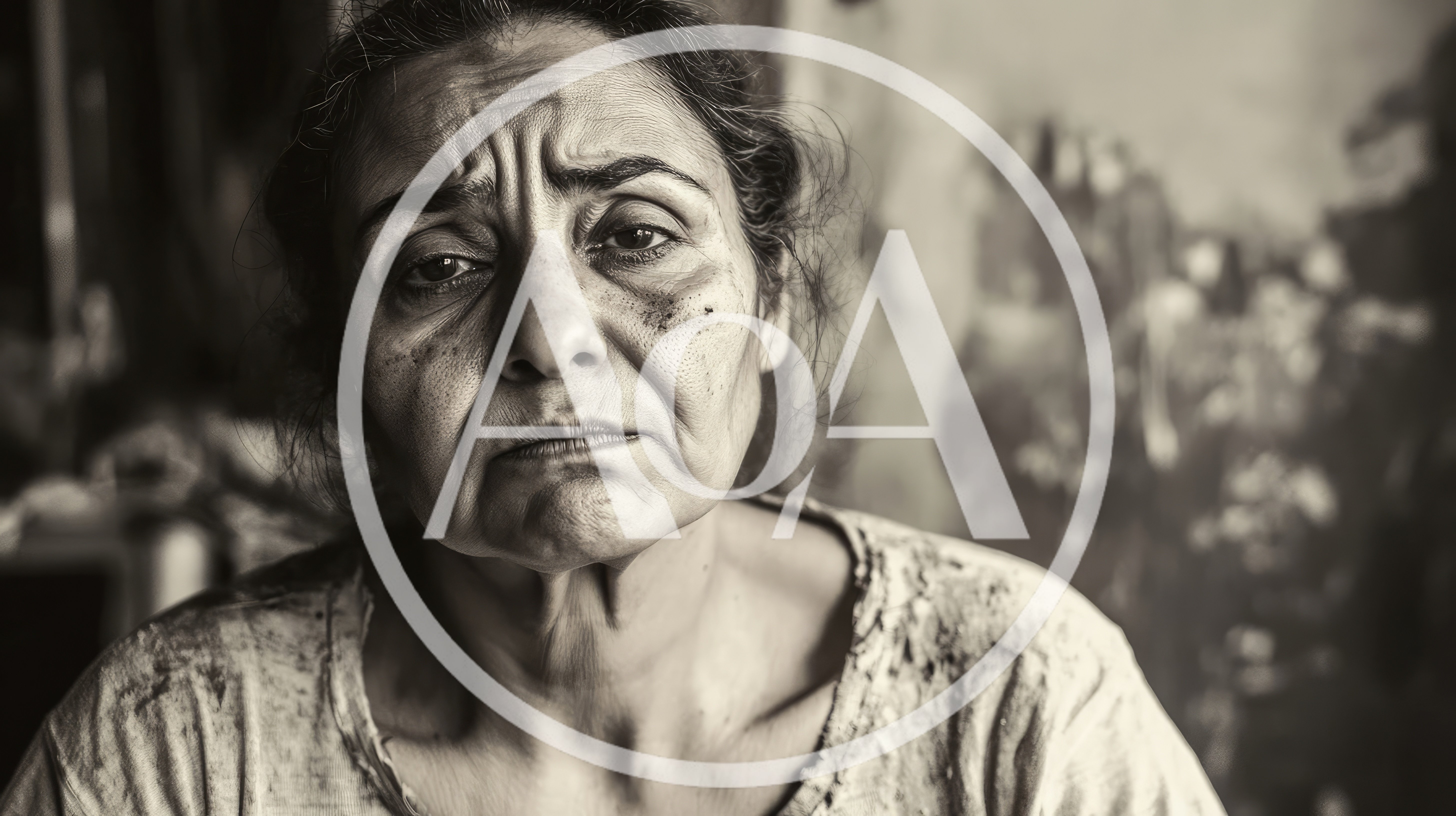 Portrait Of An Elderly Woman With A Sad Expression