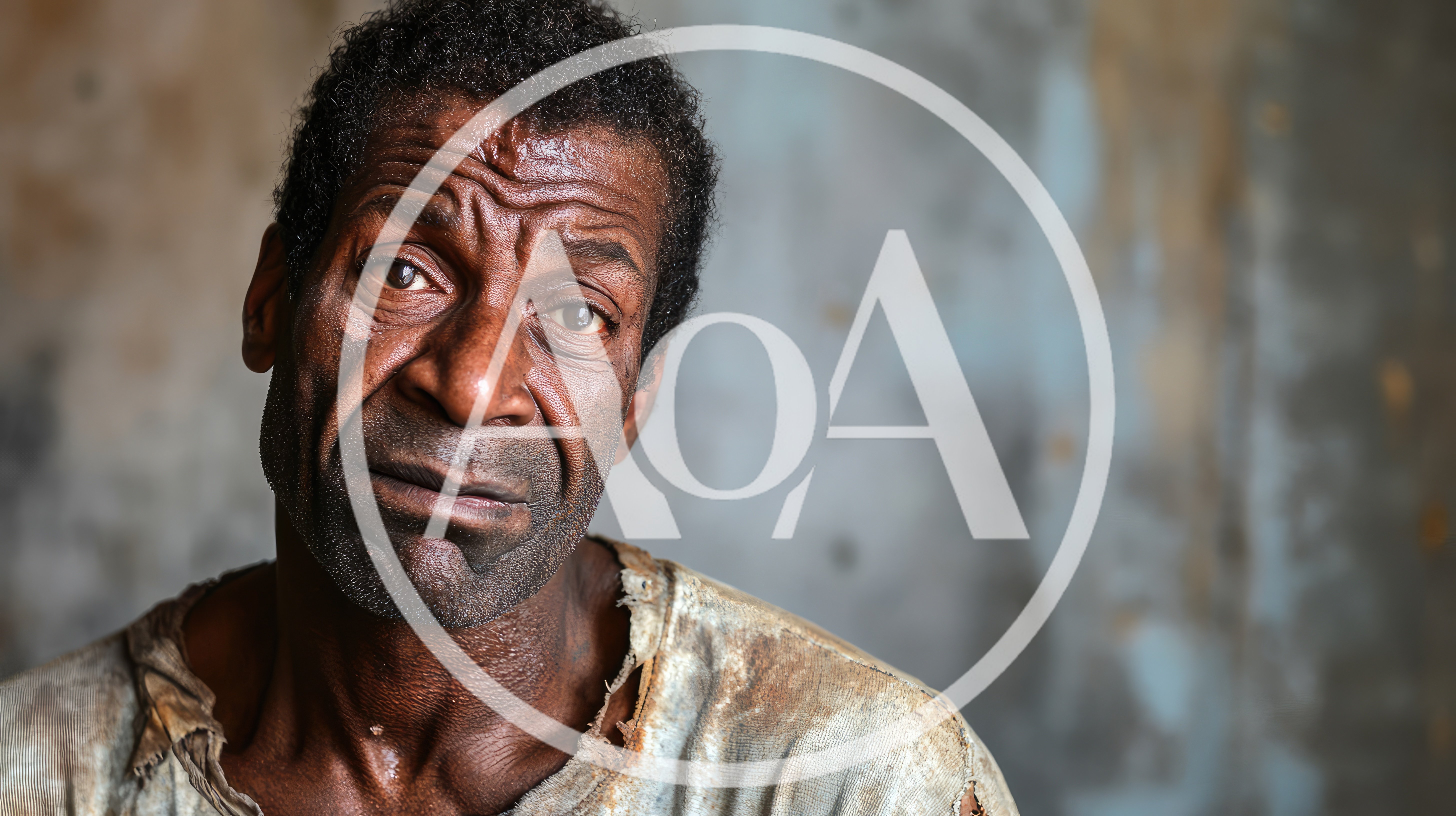 Portrait Of An Elderly Man In Distressed Clothing