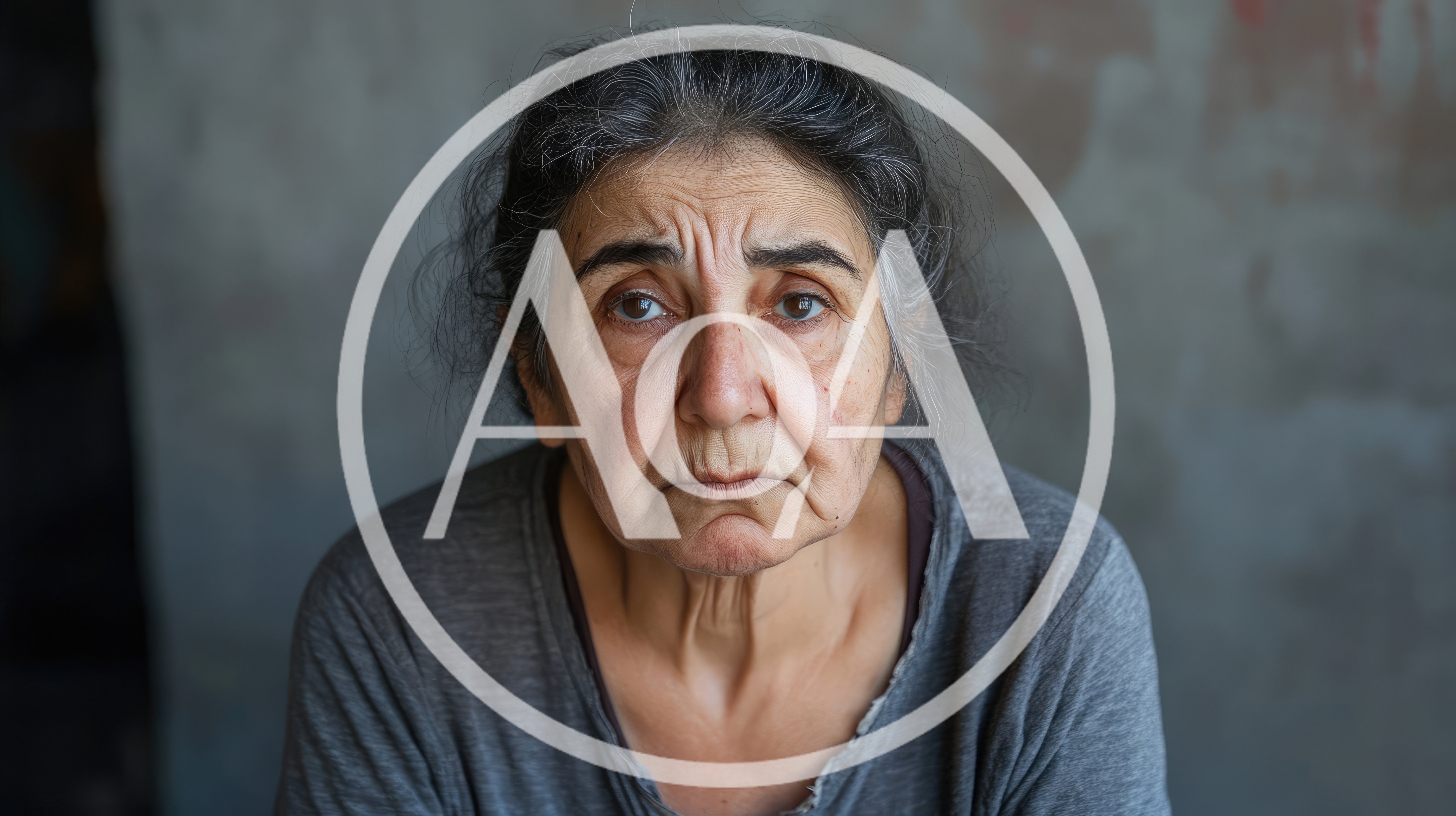Portrait Of An Elderly Woman With A Serious Expression
