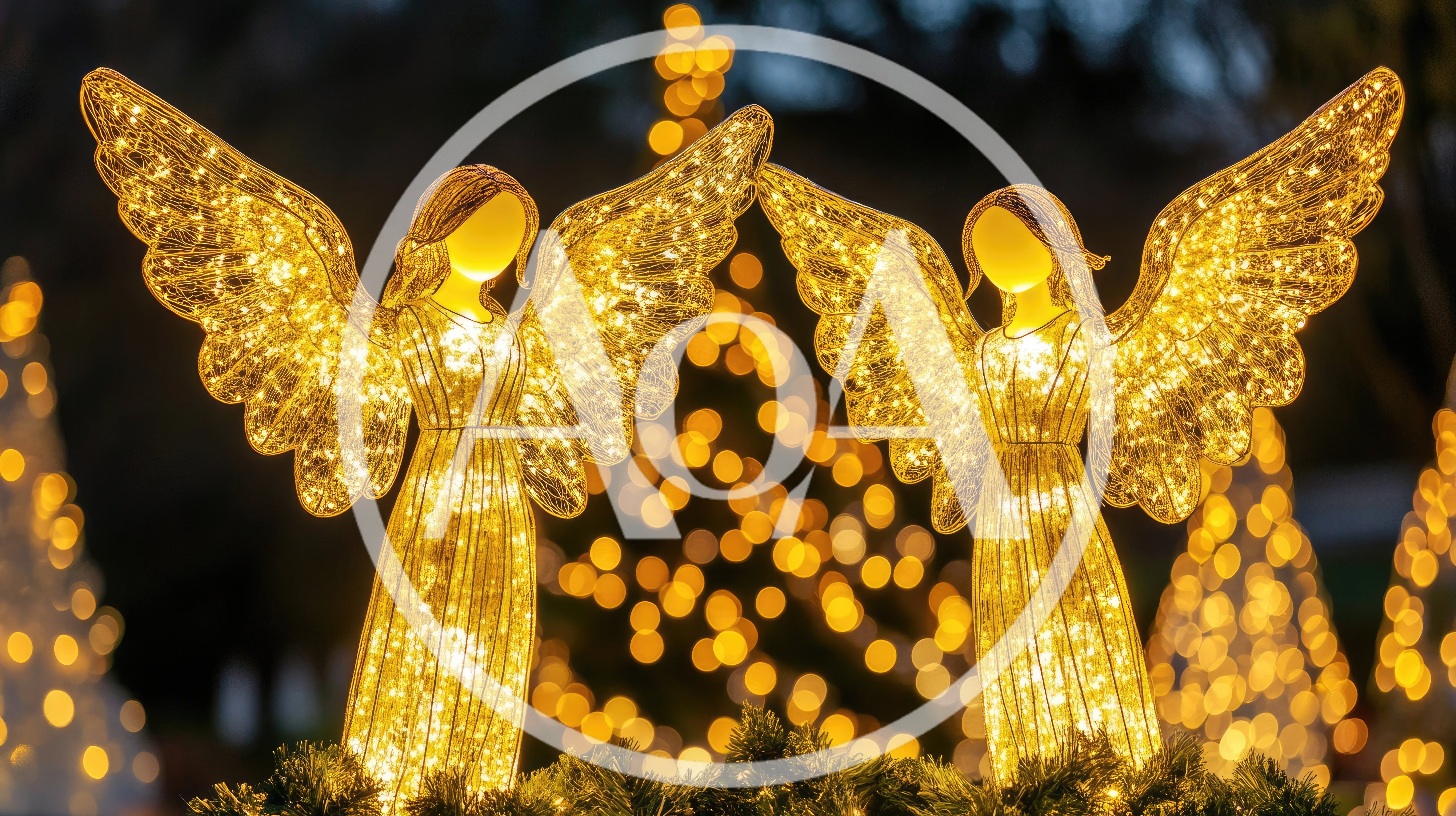 Illuminated Golden Angel Christmas Decorations