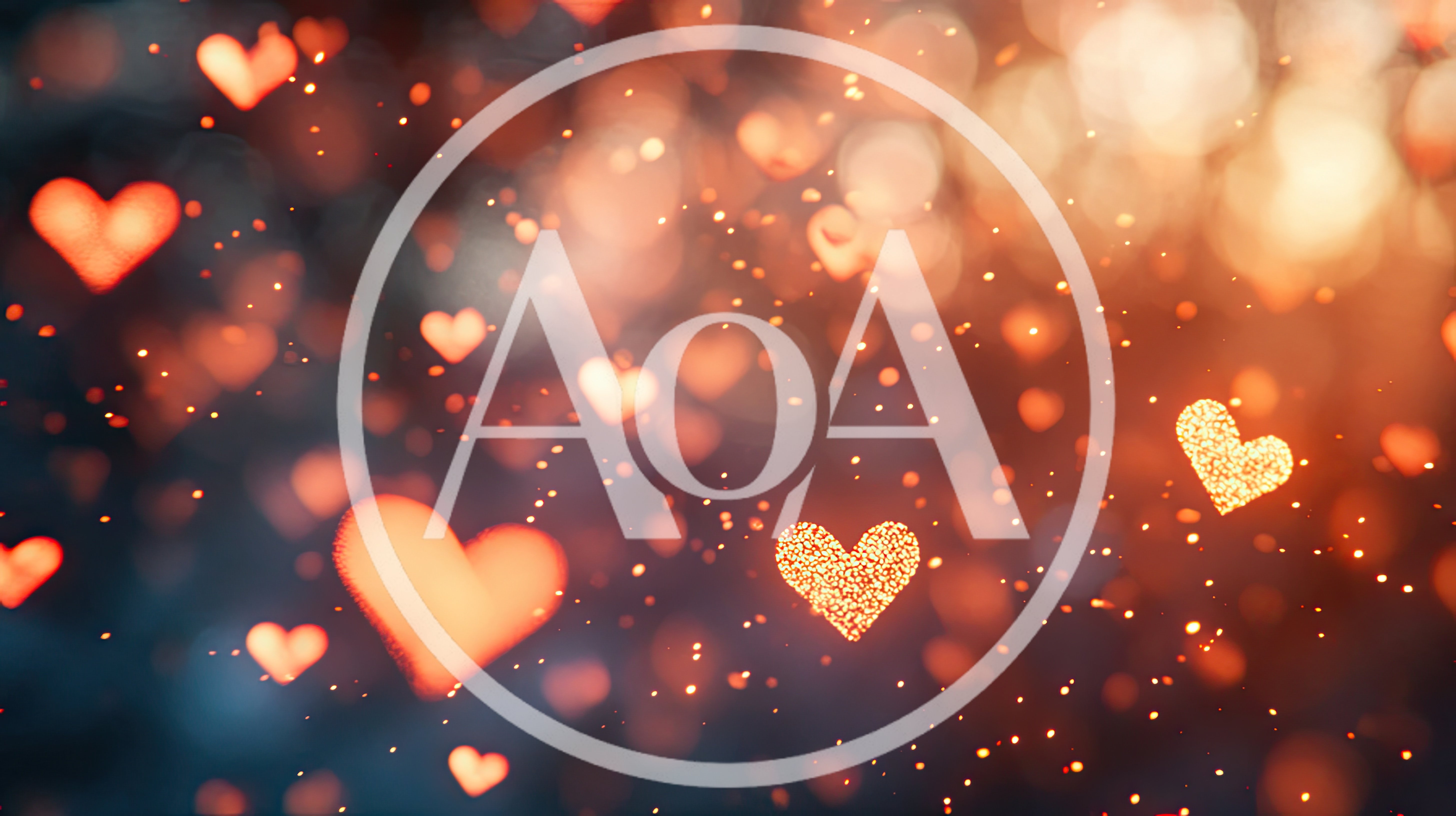 Floating Glowing Hearts With Bokeh Light Particles